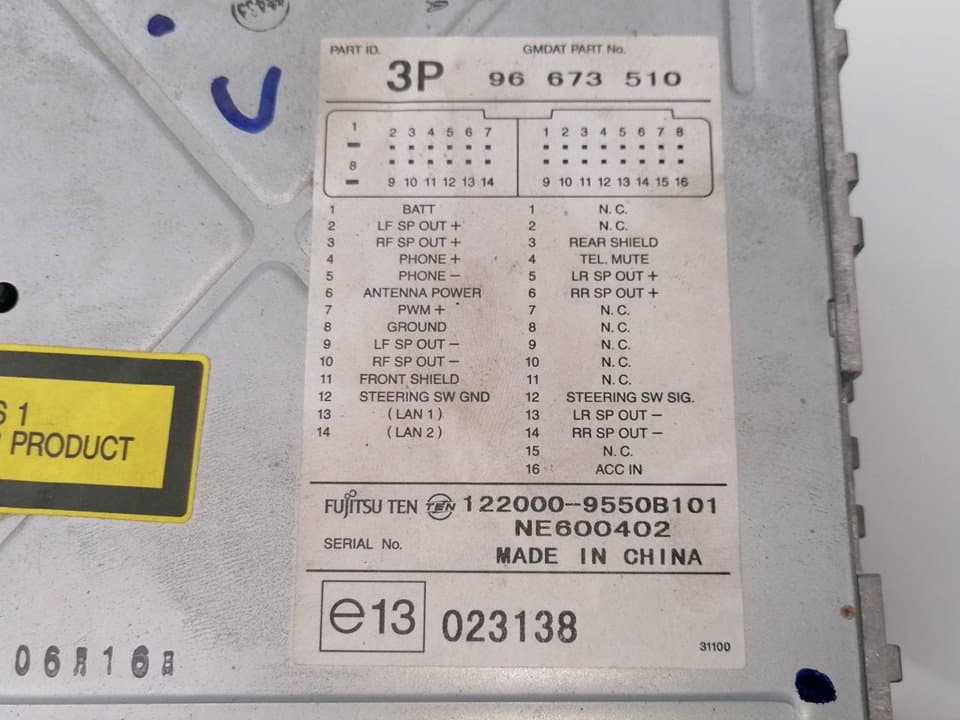 Sistema audio / radio cd CHEVROLET CAPTIVA 3