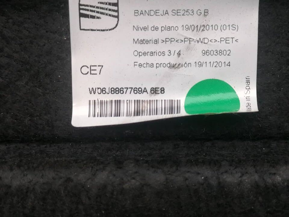 Bandeja trasera SEAT IBIZA SC (6J1) 2
