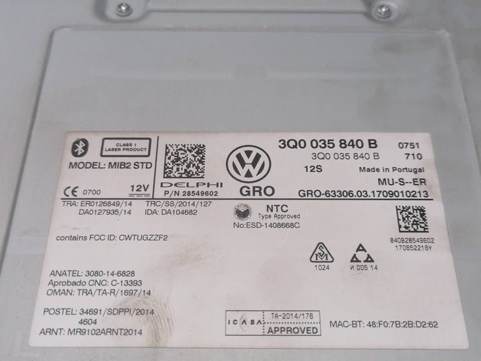 Sistema audio / radio cd VOLKSWAGEN GOLF VII LIM. 4