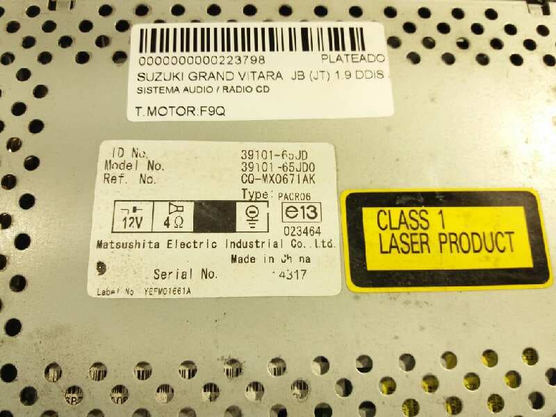Sistema audio / radio cd SUZUKI GRAND VITARA 3 PUERTAS SQ (GT)