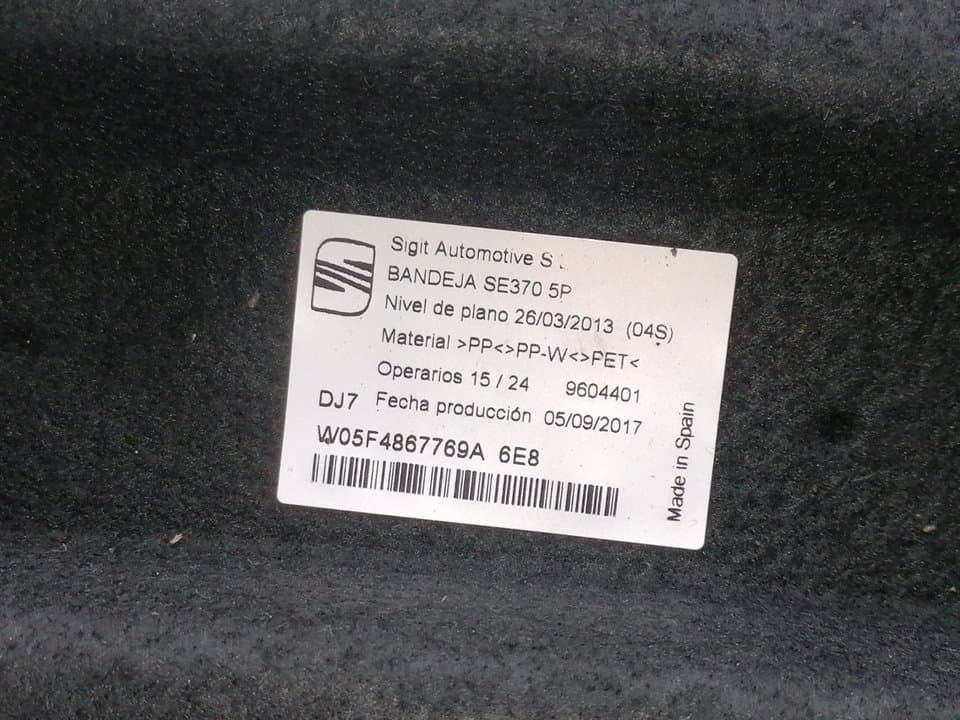 Bandeja trasera SEAT LEON (5F1) 2