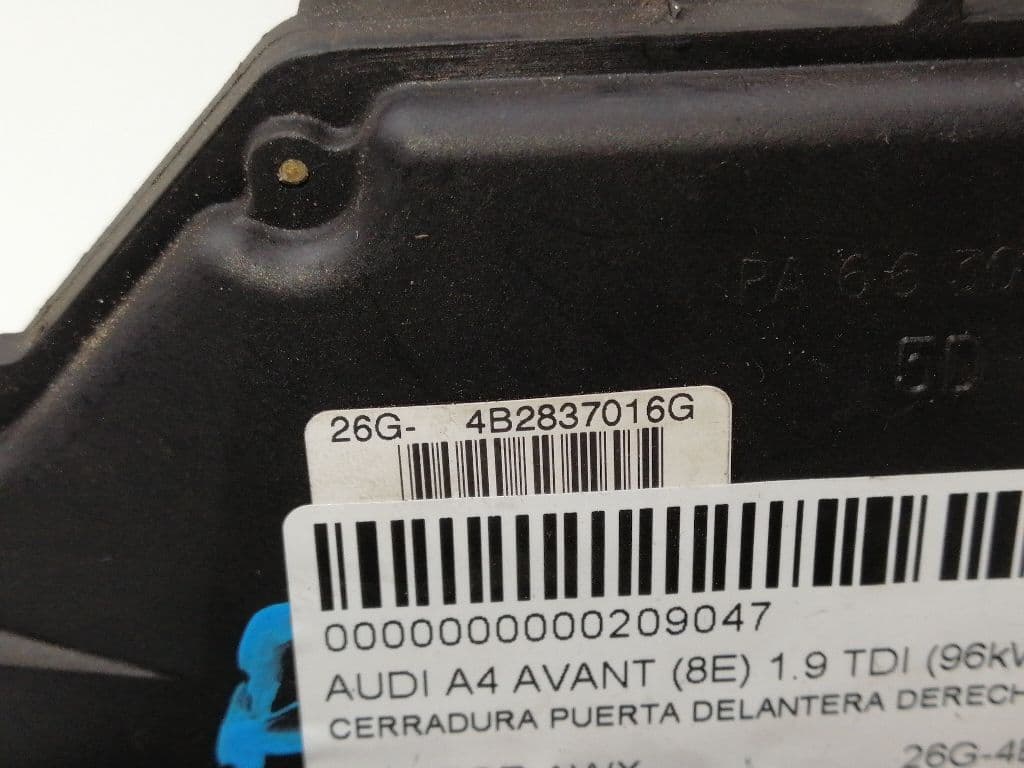 Cerradura puerta delantera derecha AUDI A4 AVANT (8E) 4