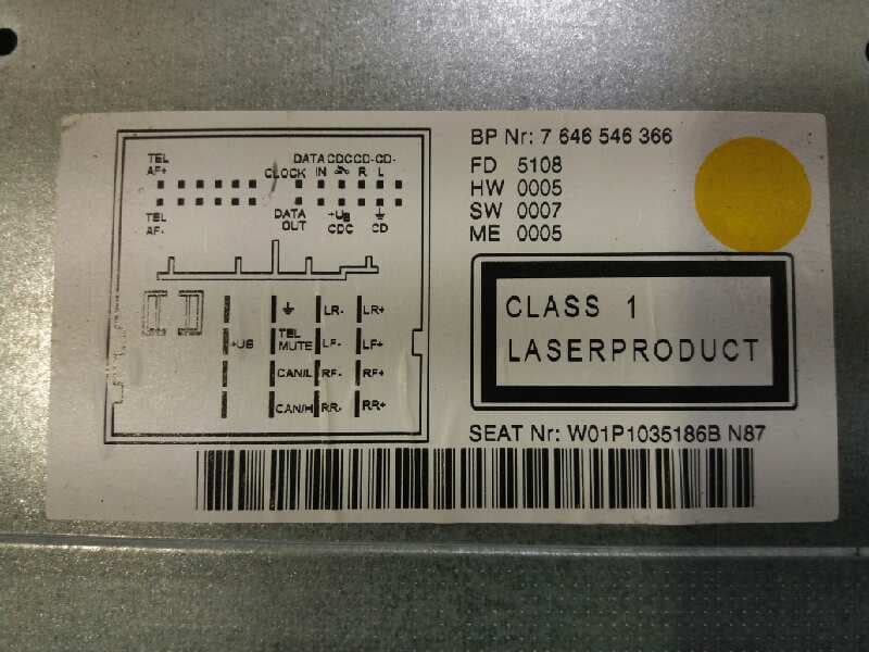 Sistema audio / radio cd SEAT LEON (1P1) 2