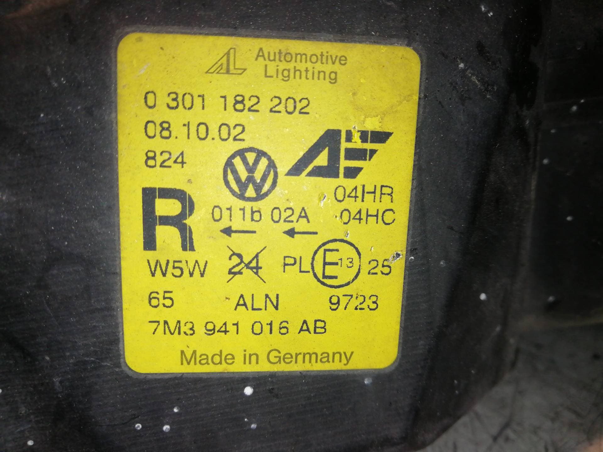 Faro derecho VOLKSWAGEN SHARAN (7M8) 2