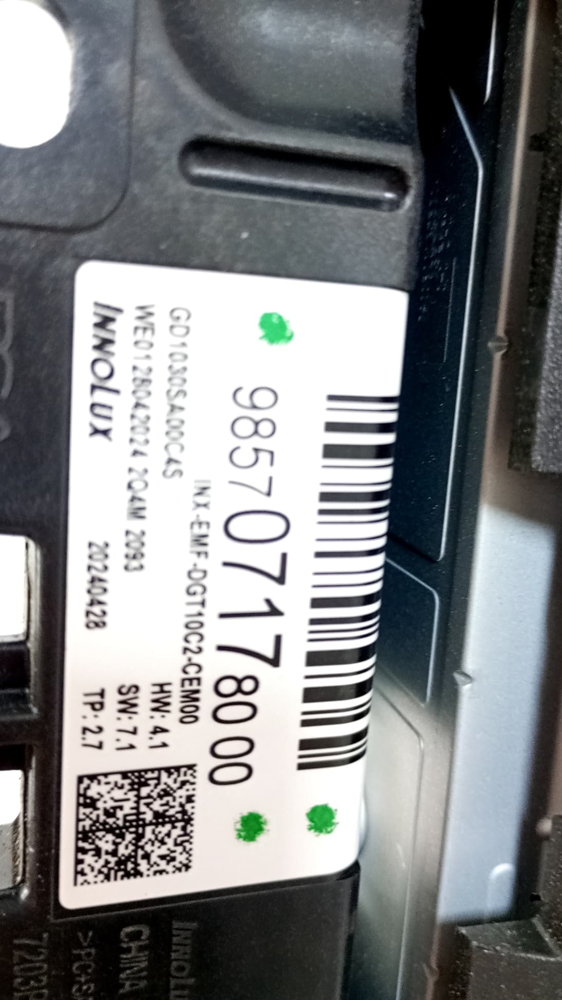 Pantalla multifuncion FIAT 600E / 600 (365_, 364_) 3