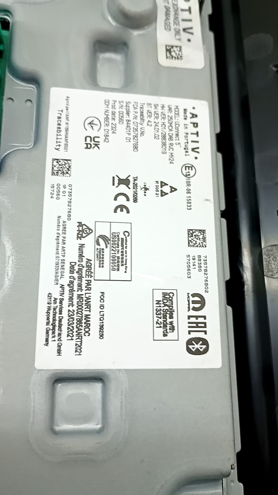 Pantalla multifuncion FIAT DUCATO FURGÓN TA 35 (290) 3