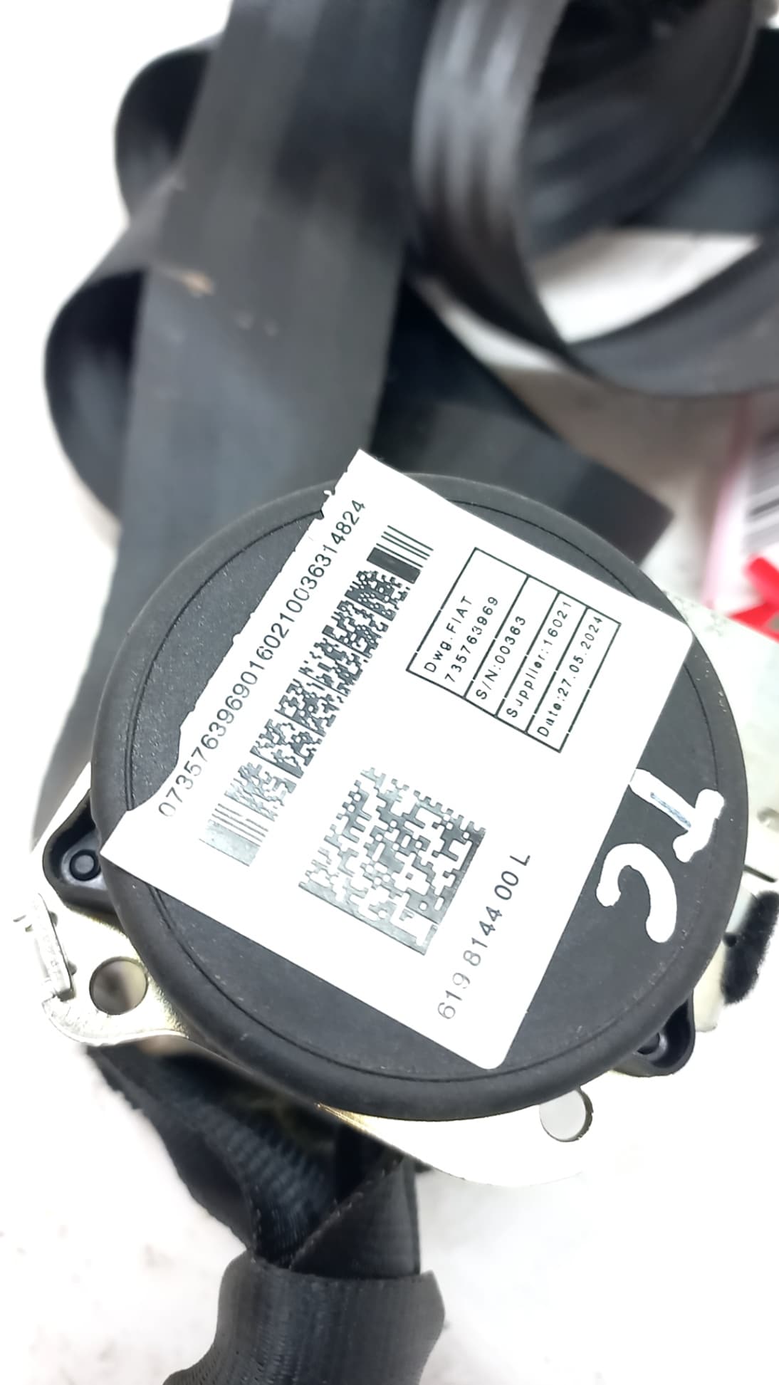 Cinturon seguridad trasero central FIAT PANDA (319) 2