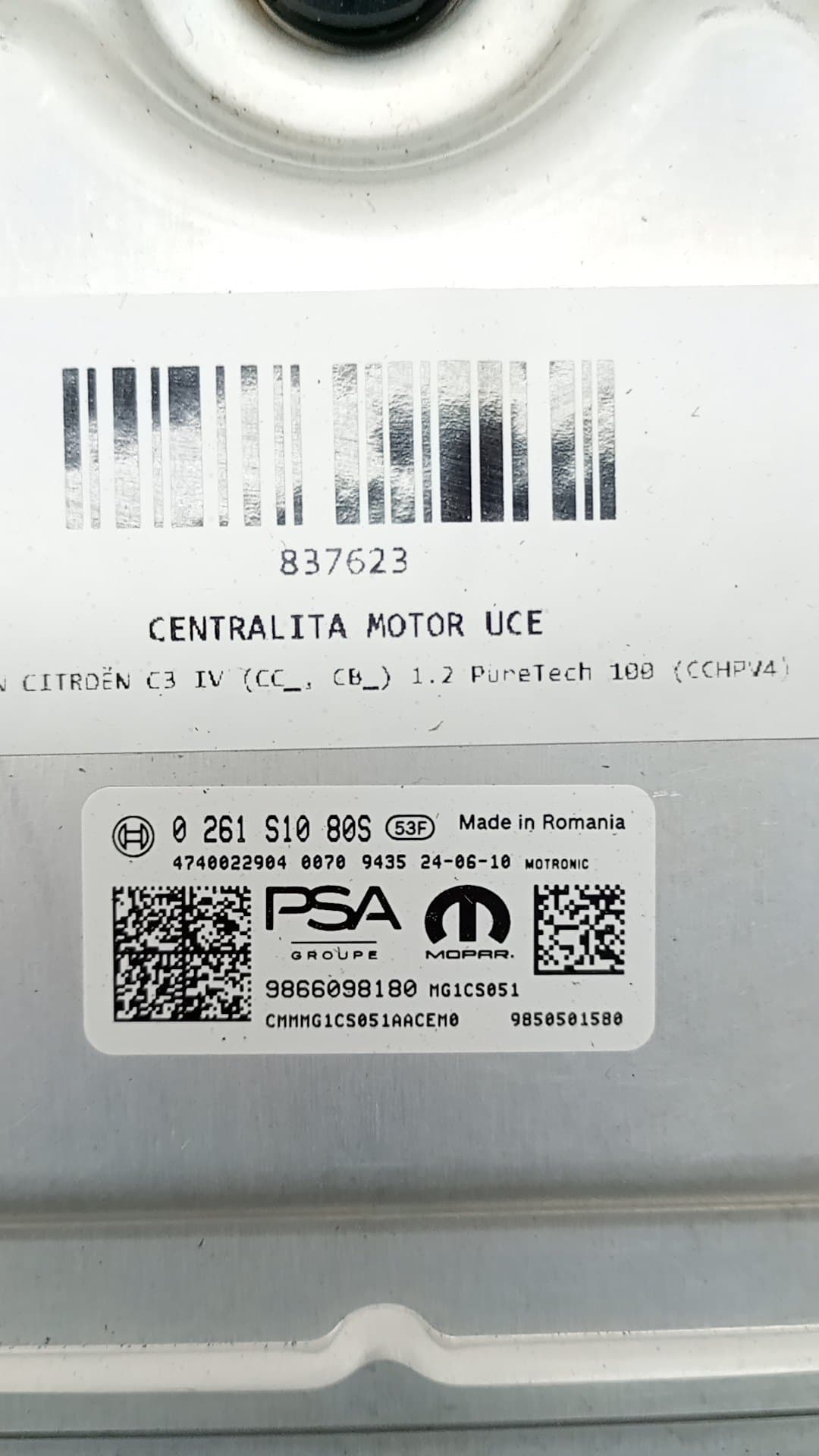 Centralita motor uce CITROEN CITROËN C3 IV (CC_, CB_) 2