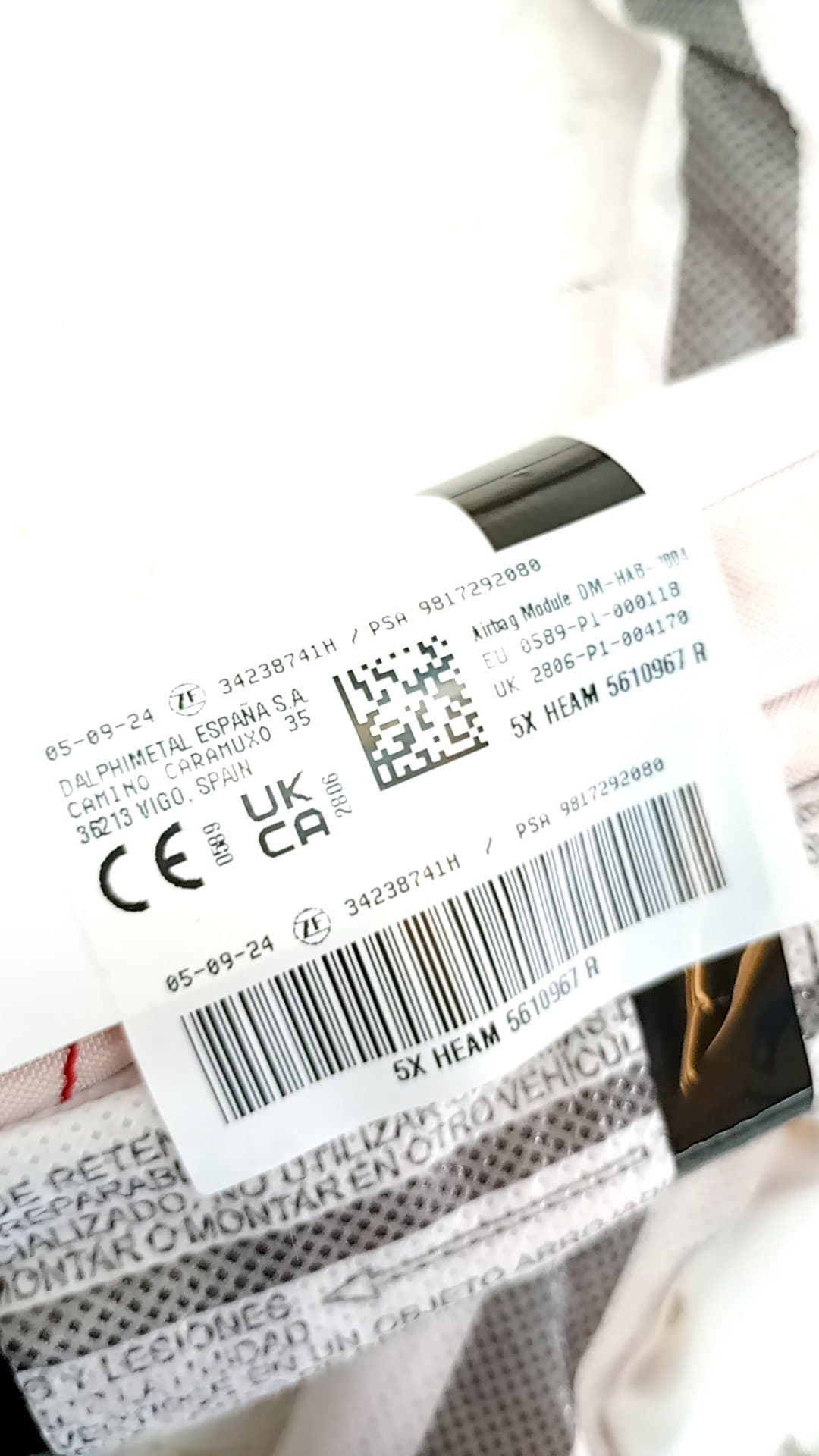 Airbag cortina delantero derecho CITROEN CITROËN BERLINGO (ER_, EC_) 3