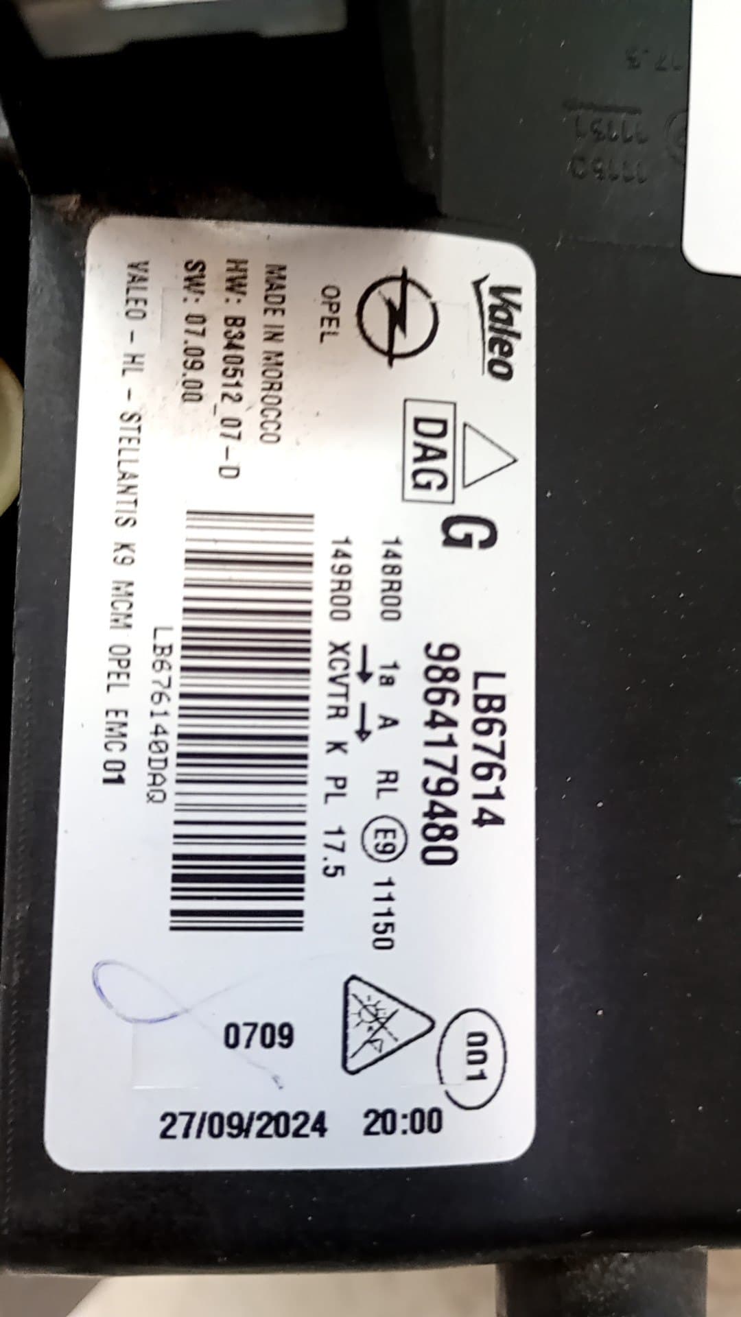 Recambio OPEL COMBO FURGONETA/MONOVOLUMEN (K9) ref. 9864463580 5