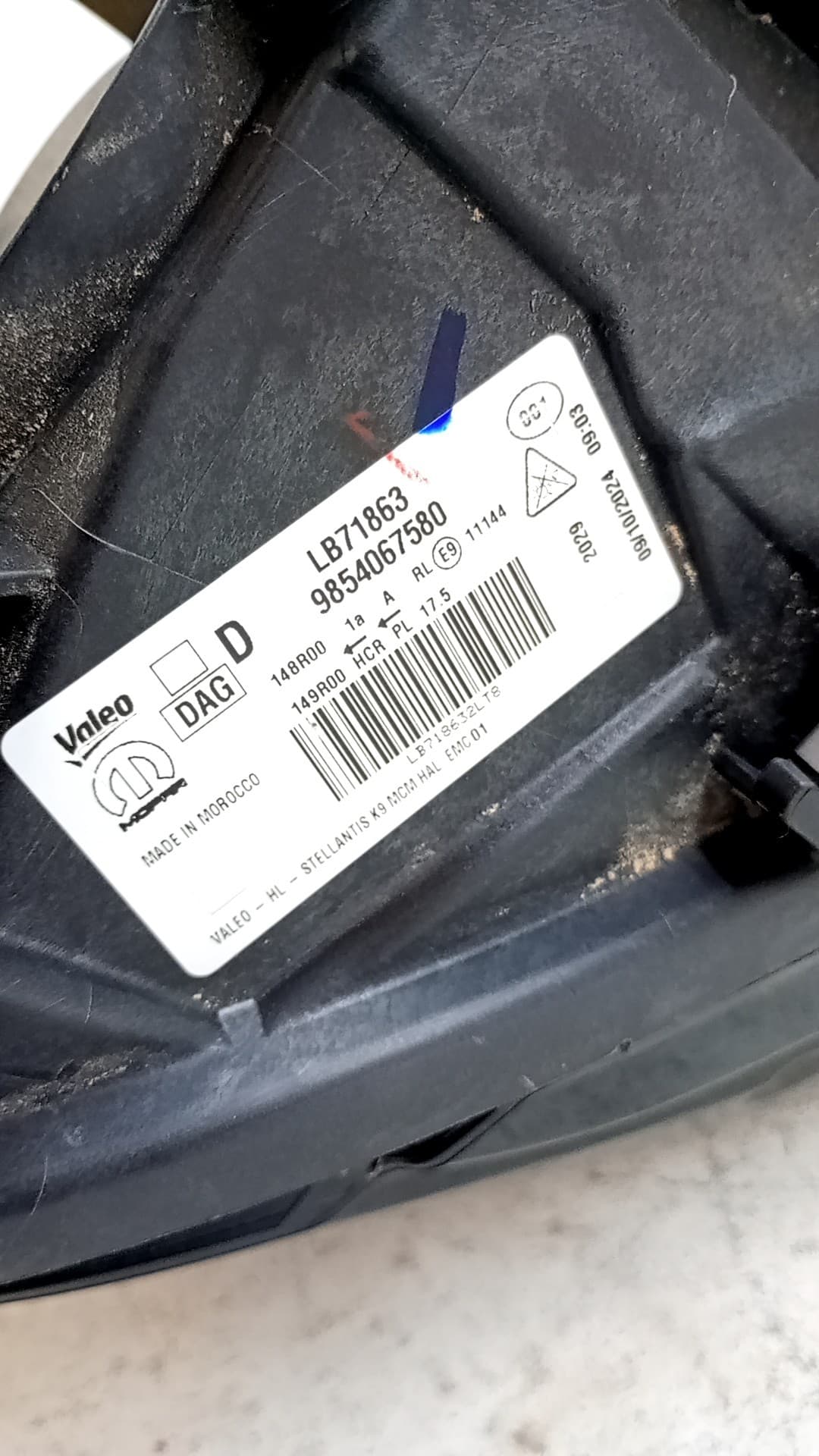 Recambio CITROEN BERLINGO FURGÓN ref. 9854067580 2