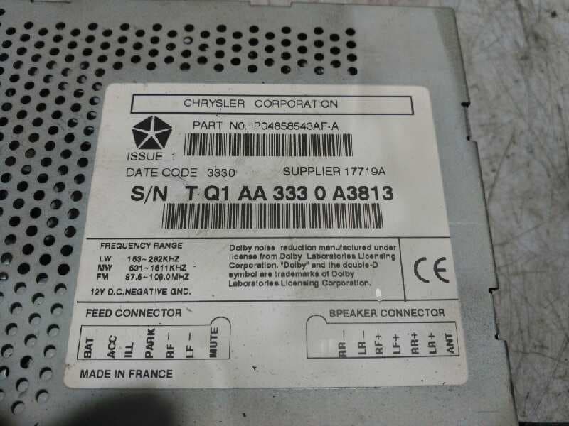 Recambio de SISTEMA AUDIO / RADIO CD para CHRYSLER JEEP GR.CHEROKEE (WJ/WG) referencia OEM IAM TQ1AA3330A3813 4