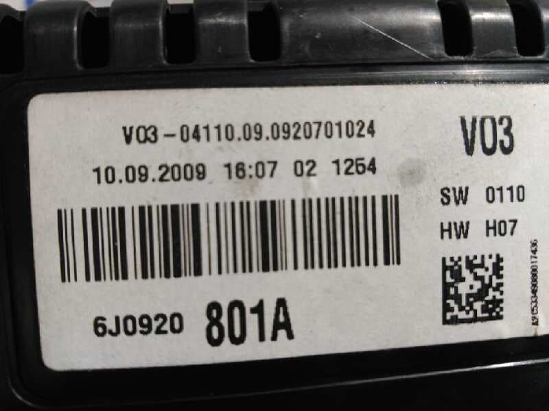 Recambio de CUADRO INSTRUMENTOS para SEAT IBIZA SC (6J1) referencia OEM IAM 6J0920801AX 2