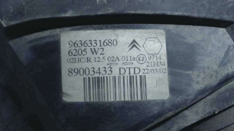 Recambio de FARO DERECHO para CITROEN SAXO 1.1 HFXTU1JP referencia OEM IAM 9636331680   - AZUL 3