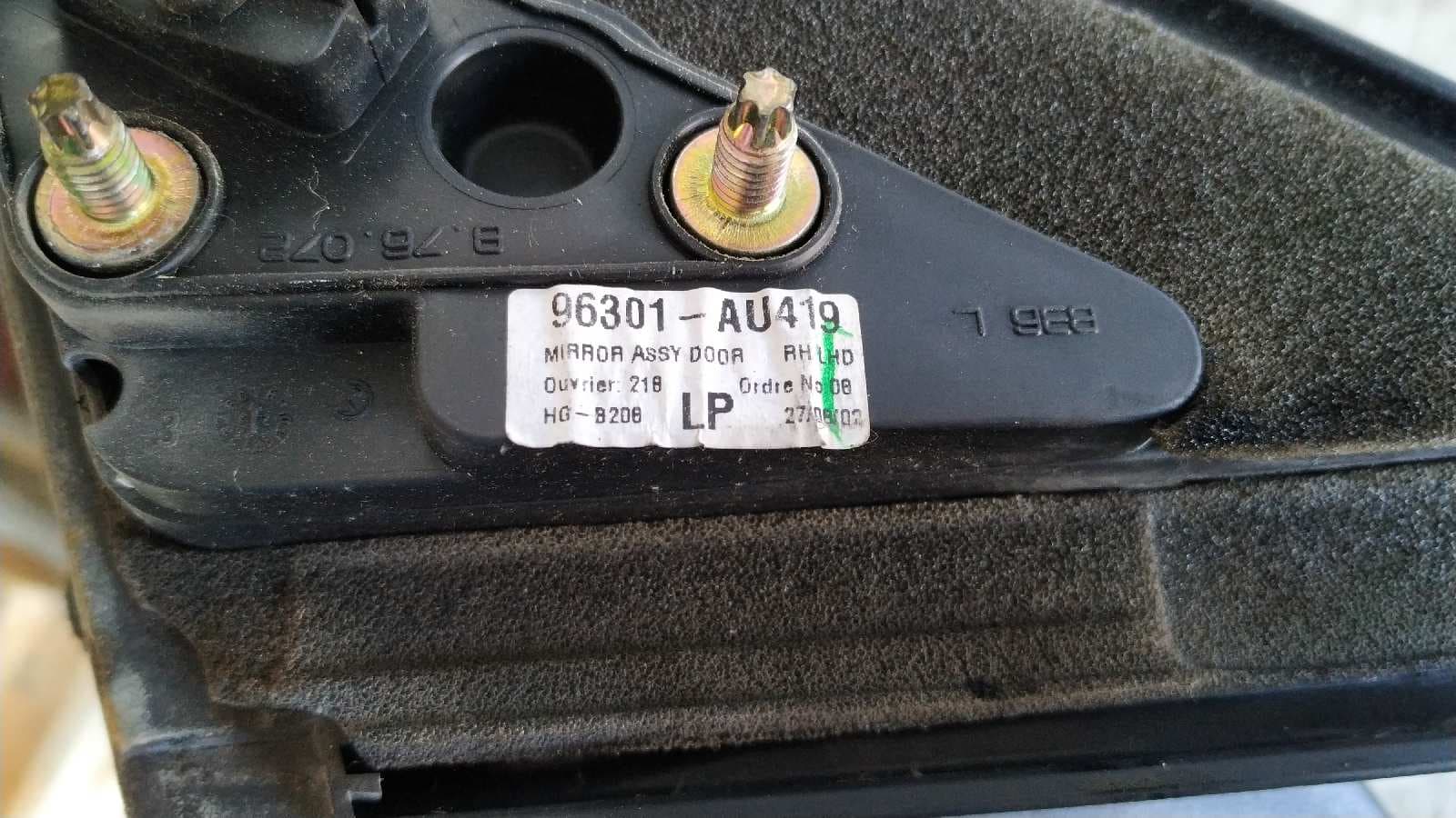 Recambio de RETROVISOR DERECHO para NISSAN PRIMERA BERLINA (P12) 1.6 CAT QG16       referencia OEM IAM 96301AU419   - GRIS 5