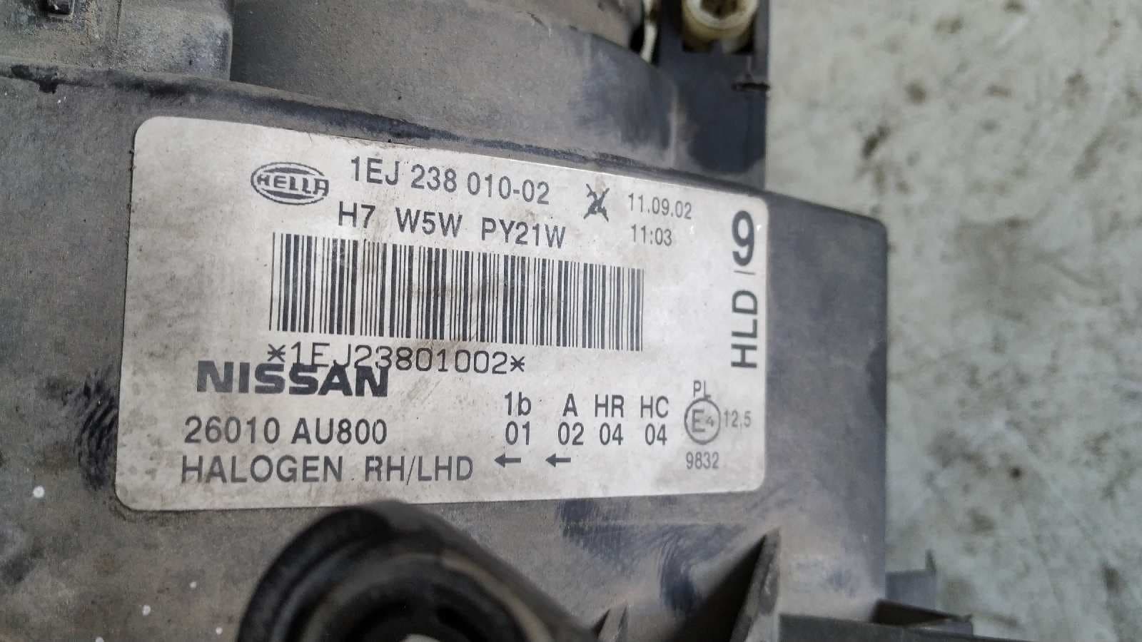Recambio de FARO DERECHO para NISSAN PRIMERA BERLINA (P12) 1.6 CAT QG16       referencia OEM IAM 1EJ23801002    - GRIS 6