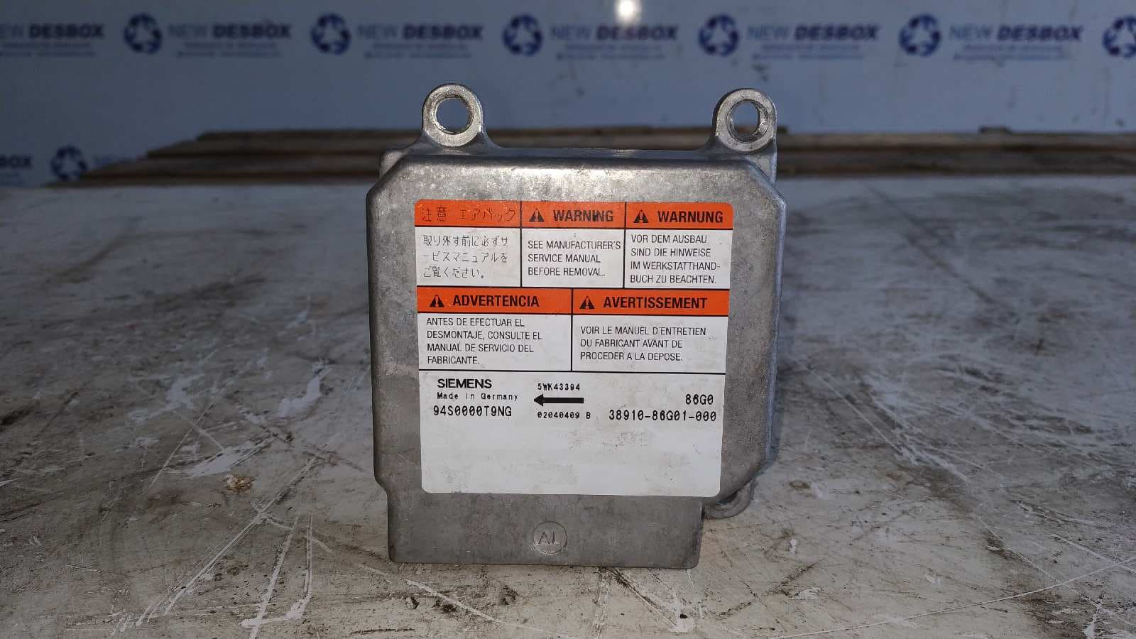 Recambio de CENTRALITA AIRBAG para SUZUKI IGNIS RM (MH) 1.3 DDiS Diesel CAT Z13DT referencia OEM IAM 3891086G01000   - GRIS