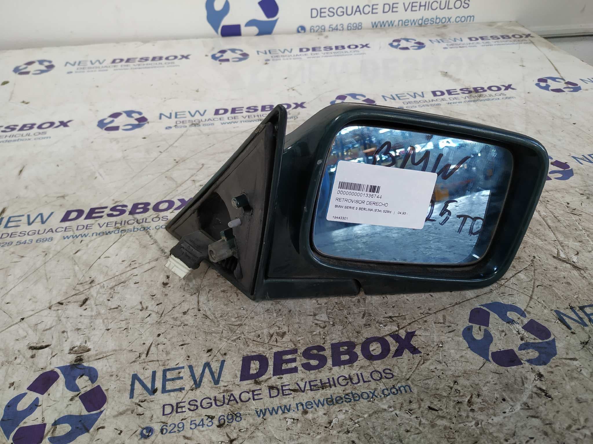 Recambio de RETROVISOR DERECHO para BMW SERIE 5 BERLINA (E34) referencia OEM IAM 19443301