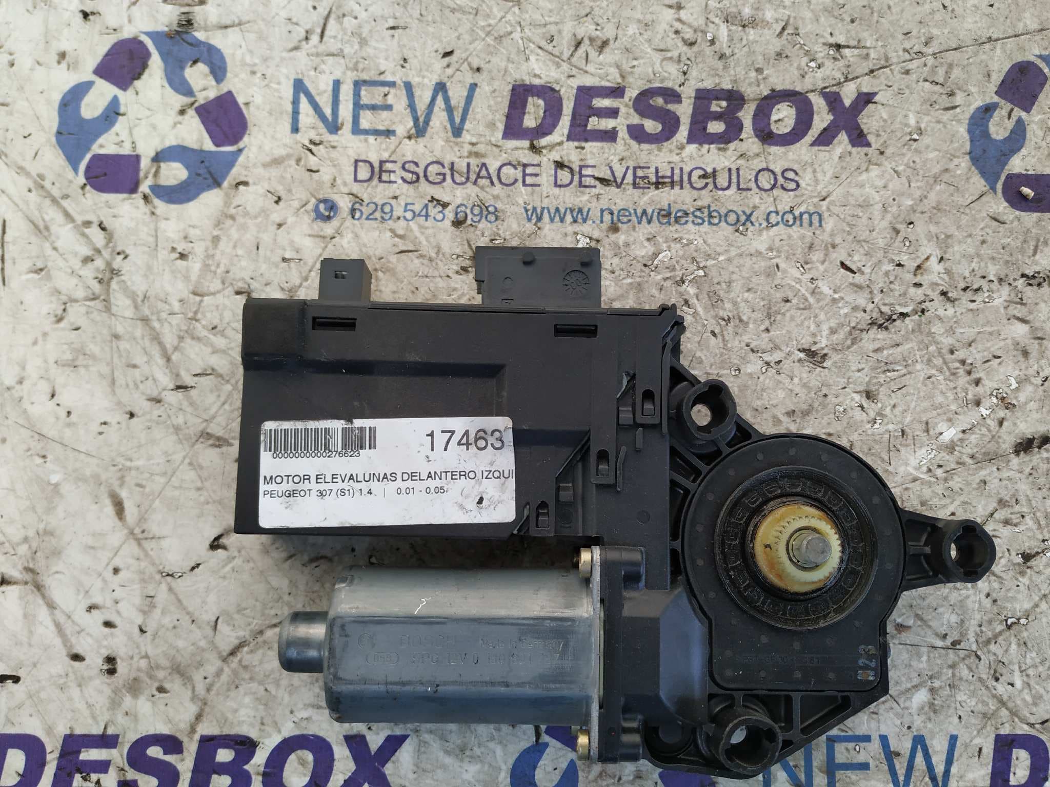 Recambio de MOTOR ELEVALUNAS DELANTERO IZQUIERDO para PEUGEOT 307 (S1) 1.4 referencia OEM IAM 9634457580   - GRIS