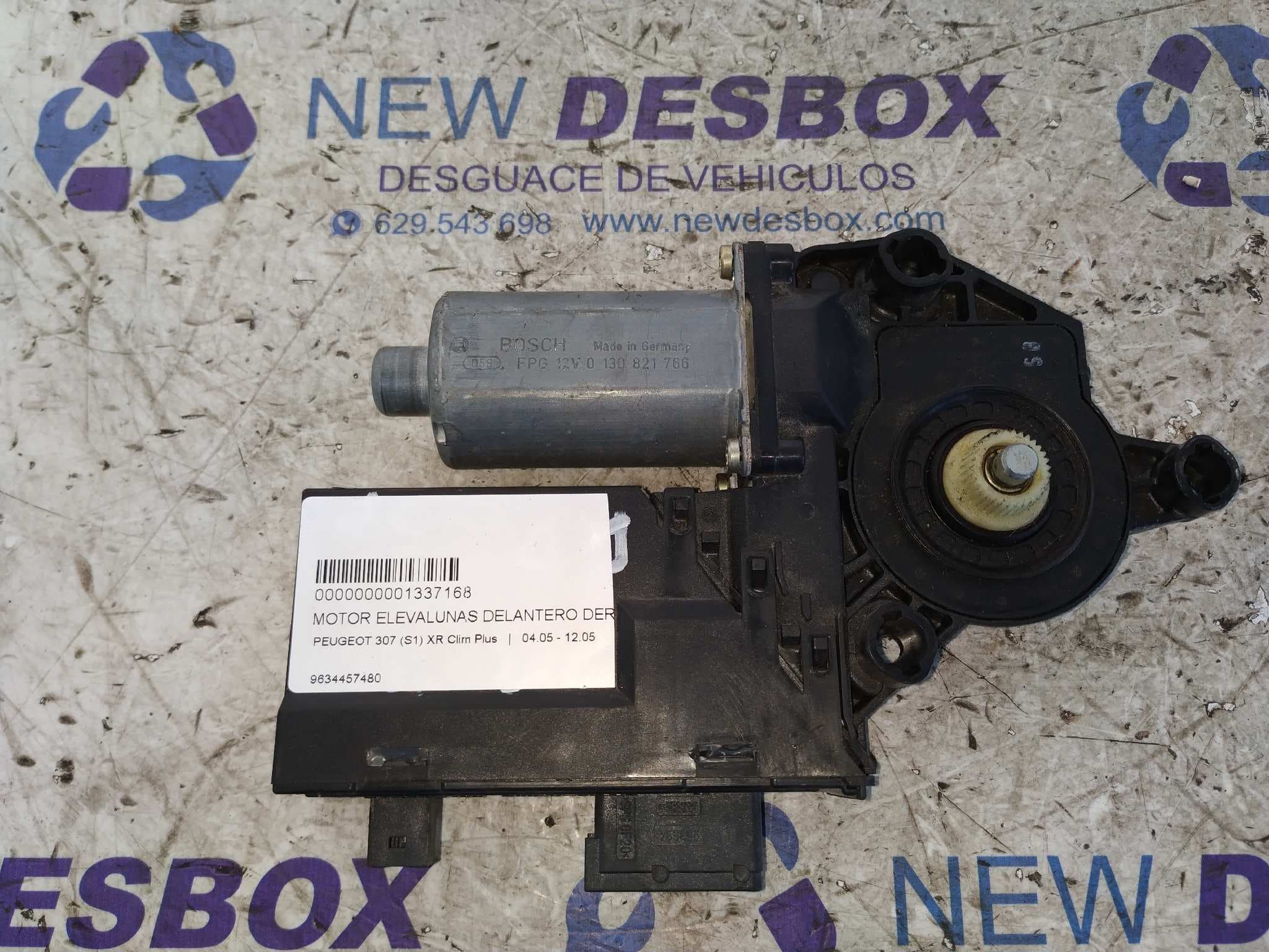 Recambio de MOTOR ELEVALUNAS DELANTERO DERECHO para PEUGEOT 307 (S1) referencia OEM IAM 9634457480