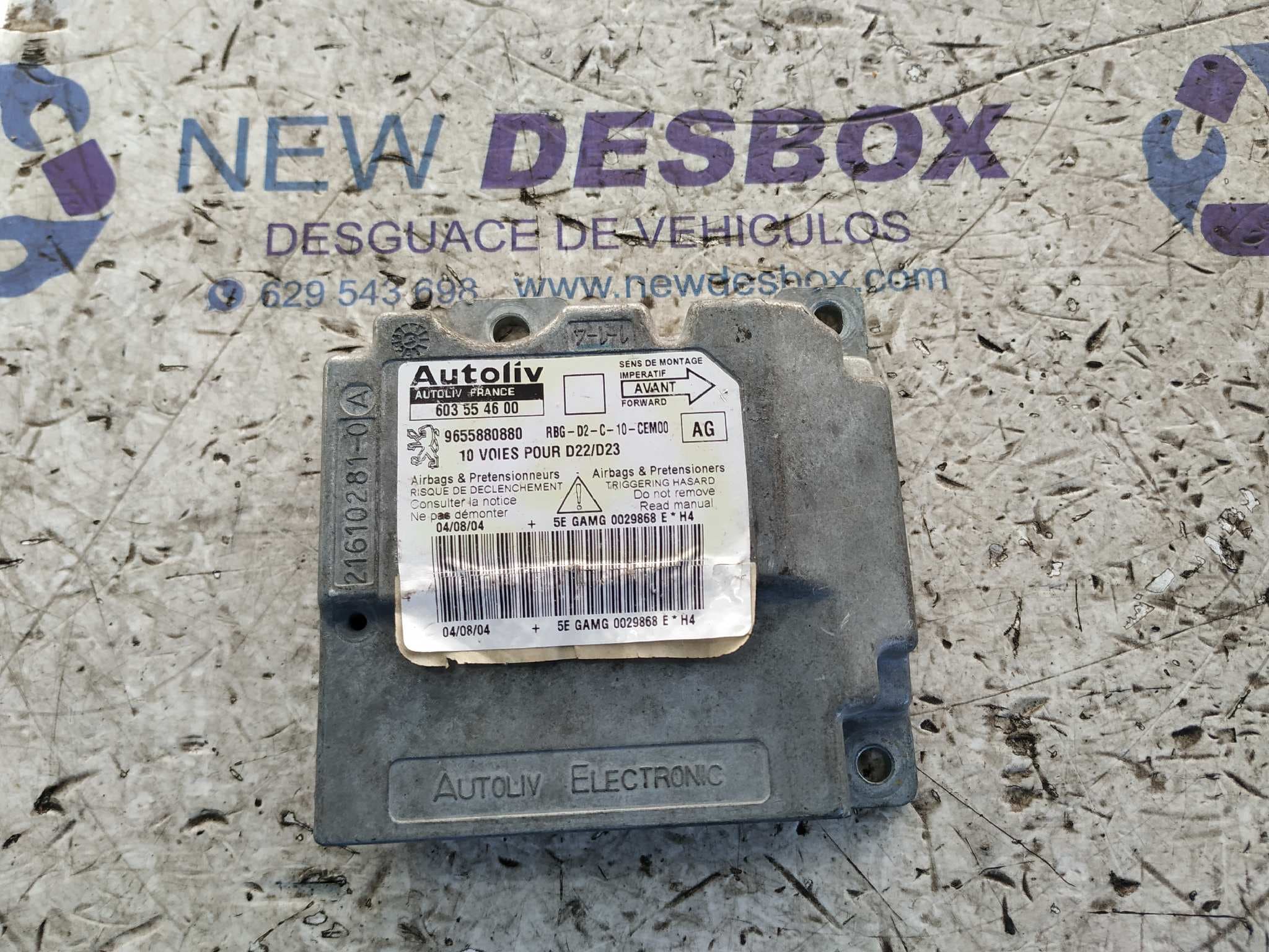 Recambio de CENTRALITA AIRBAG para PEUGEOT 407 2.0 16V HDI CAT (RHR / DW10BTED4) RHR referencia OEM IAM 9655880880
