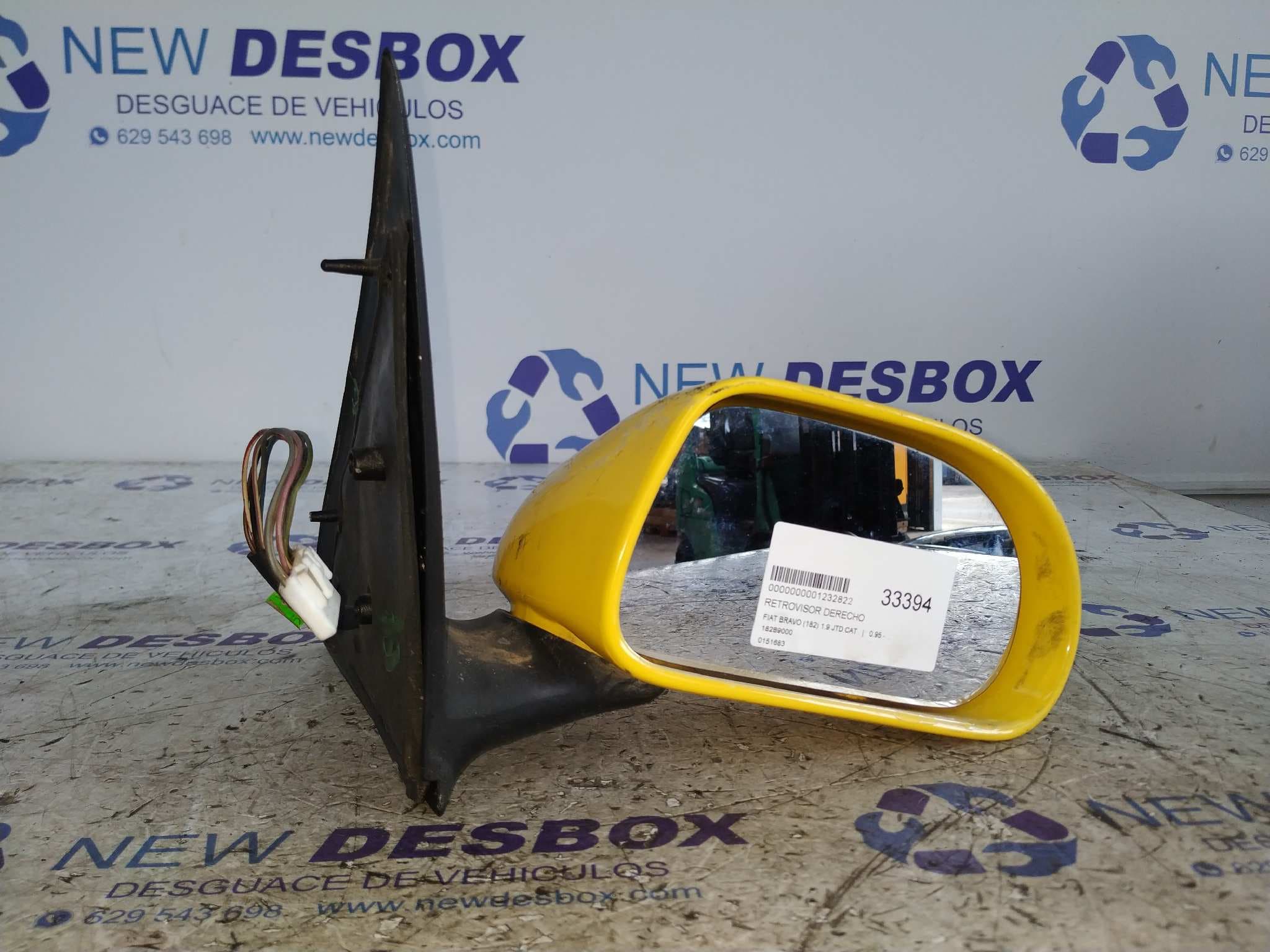 Recambio de RETROVISOR DERECHO para FIAT BRAVO (182) 1.9 JTD CAT 182B9000 referencia OEM IAM 0151683   - AMARILLO