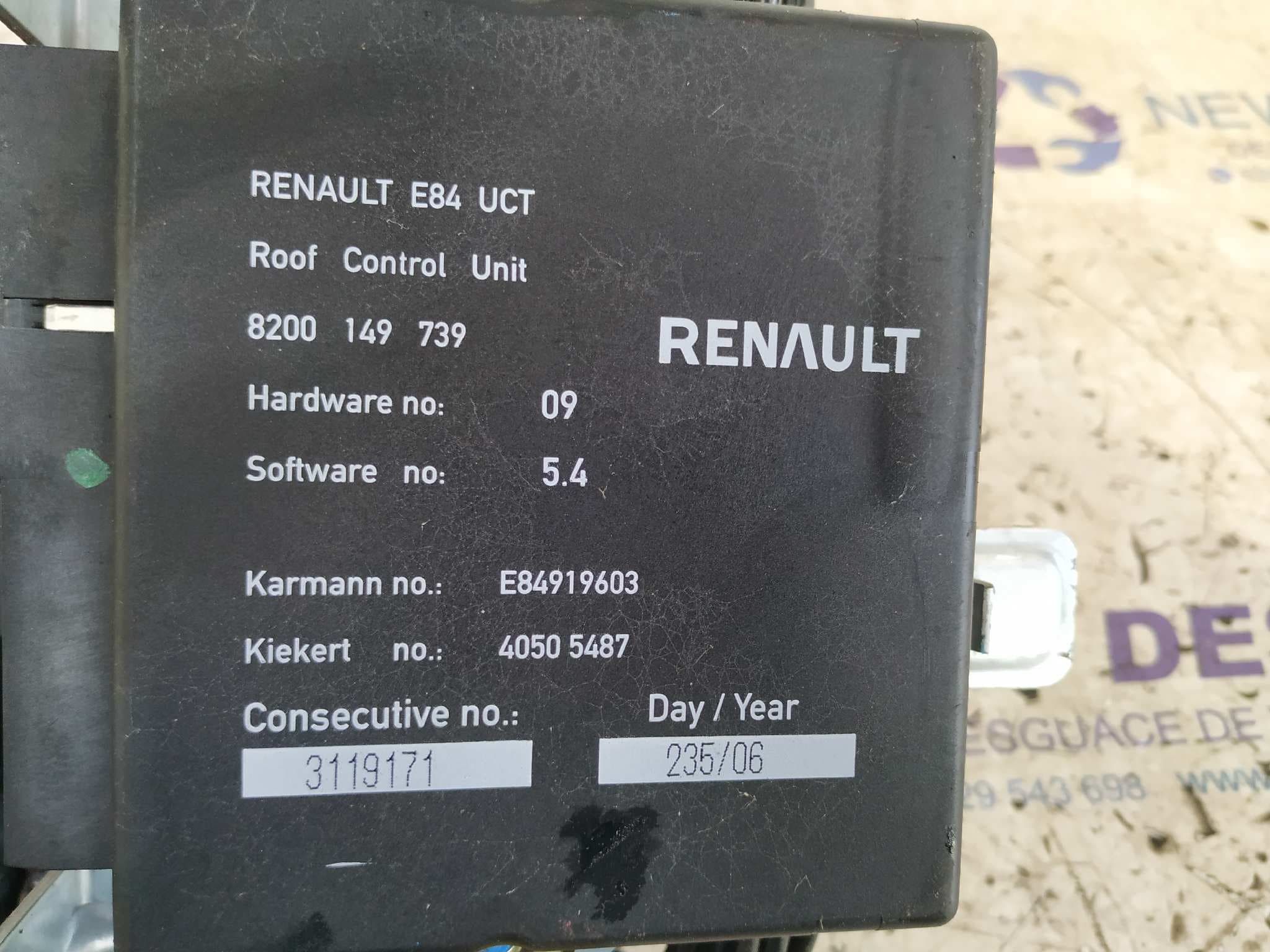 Recambio de MOTOR TECHO ELECTRICO para RENAULT MEGANE II COUPE/CABRIO Emotion            referencia OEM IAM E84871789   - ROJO 9