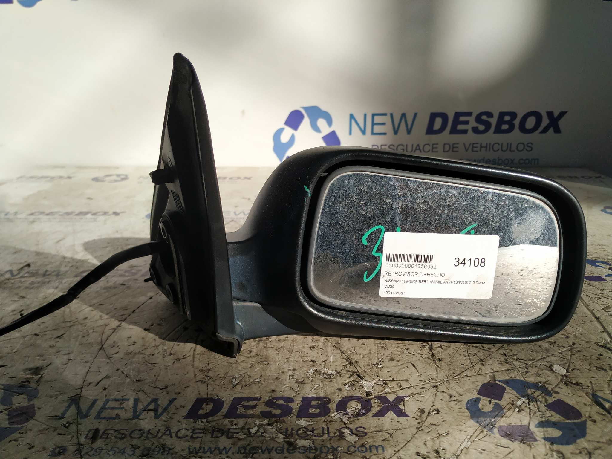 Recambio de RETROVISOR DERECHO para NISSAN PRIMERA BERL./FAMILIAR (P10/W10) 2.0 Diesel CD20 referencia OEM IAM 4004106RH   - GRIS