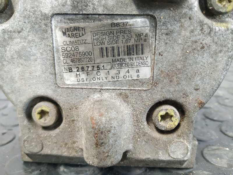 Recambio de COMPRESOR AIRE ACONDICIONADO para FIAT PUNTO BERLINA (188) 1.2 16V ELX 188A5000 referencia OEM IAM 592475900   - NEGRO 6