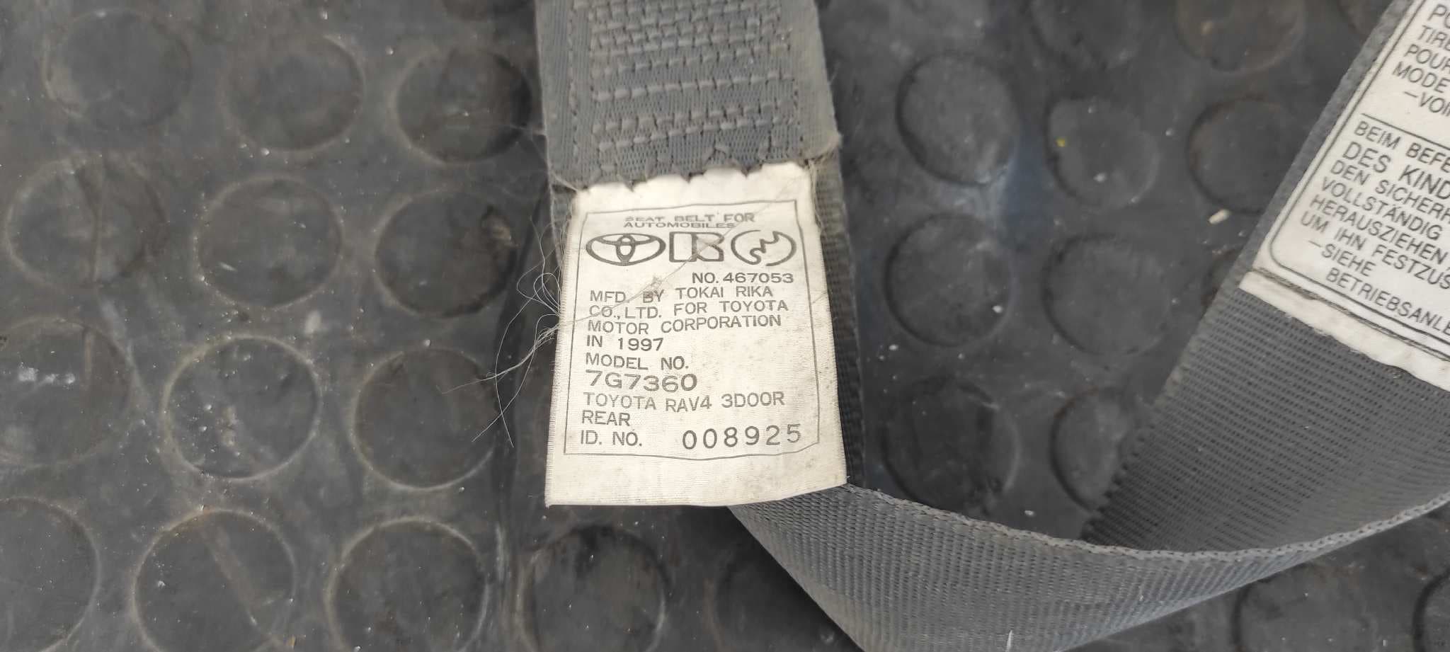 Recambio de CINTURON TRASERO DERECHO para TOYOTA RAV 4 FUNCRUISER (A1) 2.0 16V CAT 3SFE referencia OEM IAM 7G7360   - ROJO 4