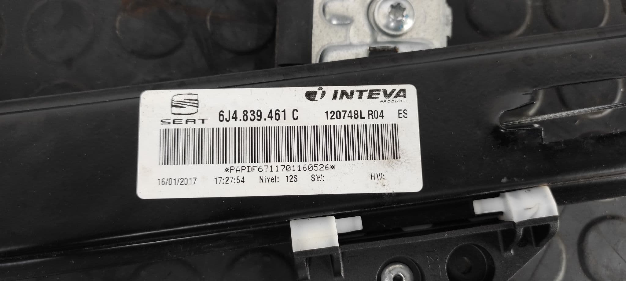 Recambio de ELEVALUNAS TRASERO IZQUIERDO para SEAT IBIZA SC (6P5) FR Crono CUT referencia OEM IAM 6J4839461C   - BLANCO 2