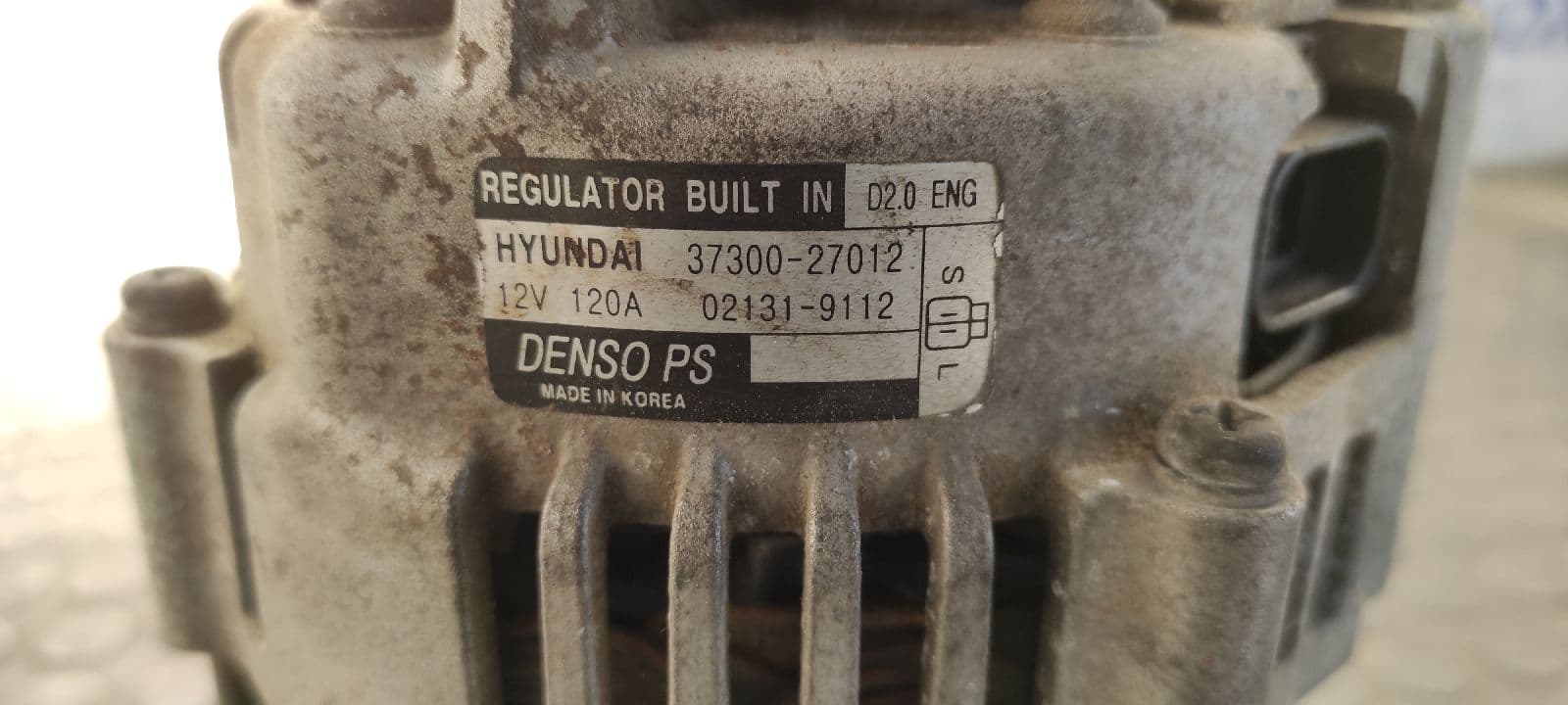 Recambio de ALTERNADOR para KIA CARENS 2.0 Turbodiesel CAT D4EA referencia OEM IAM 3730027012   - GRIS 7