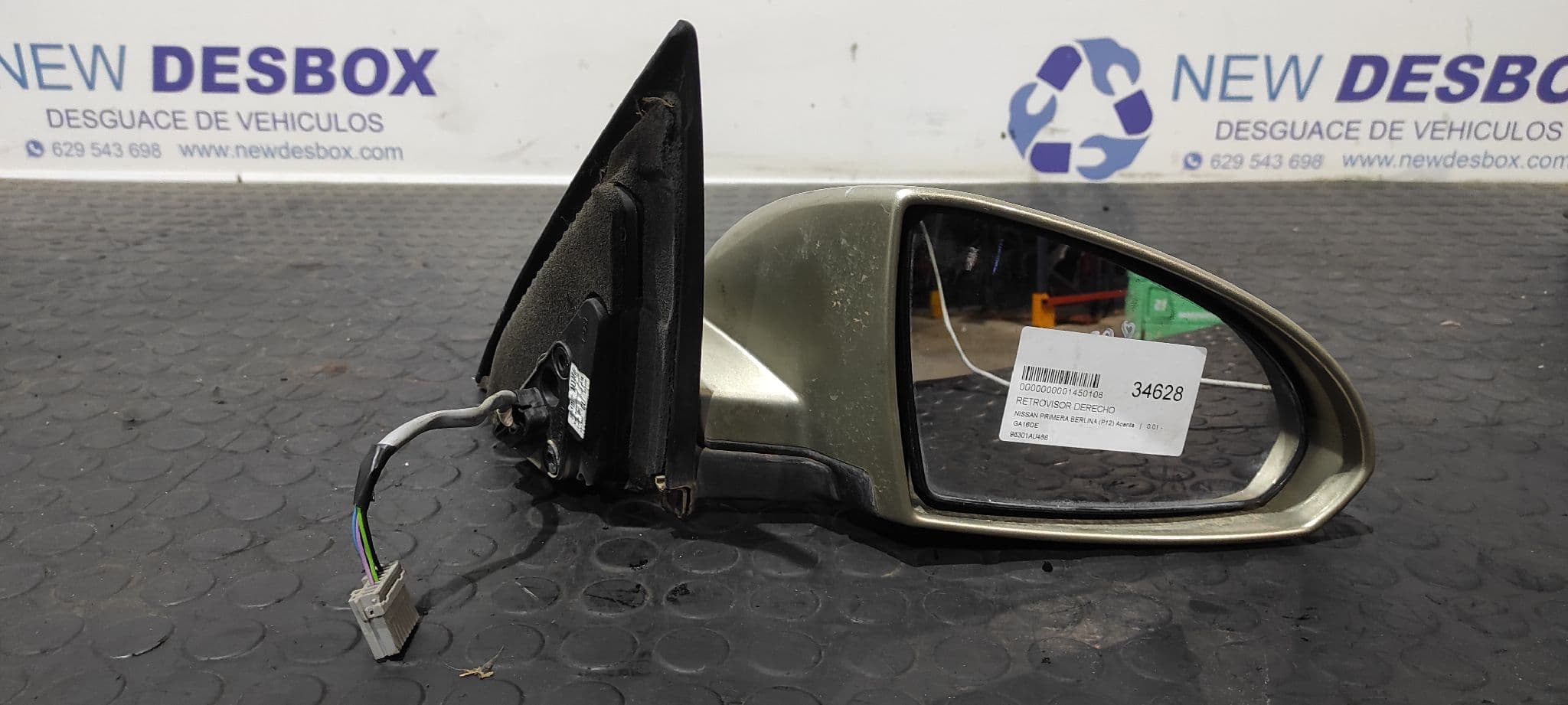 Recambio de RETROVISOR DERECHO para NISSAN PRIMERA BERLINA (P12) Acenta GA16DE referencia OEM IAM 96301AU466   - DORADO