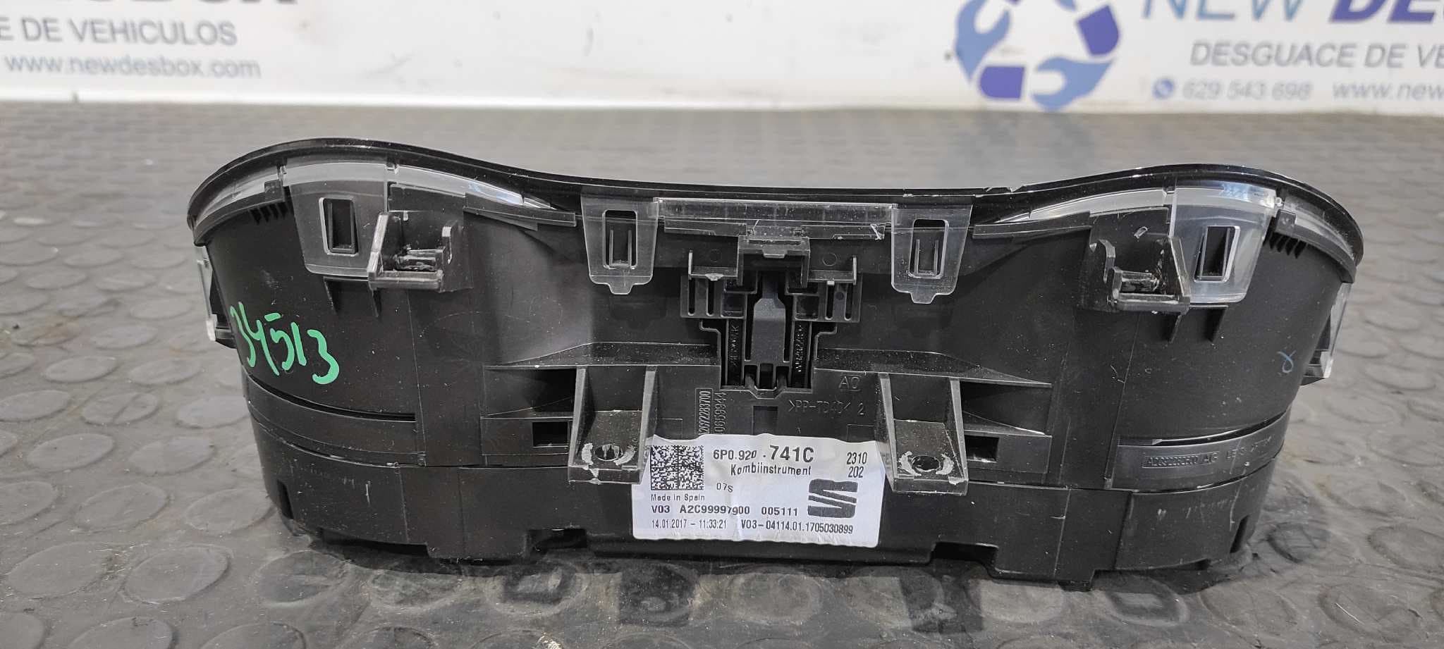 Recambio de CUADRO INSTRUMENTOS para SEAT IBIZA SC (6P5) FR Crono CUT referencia OEM IAM 6P0920741C   - BLANCO 6