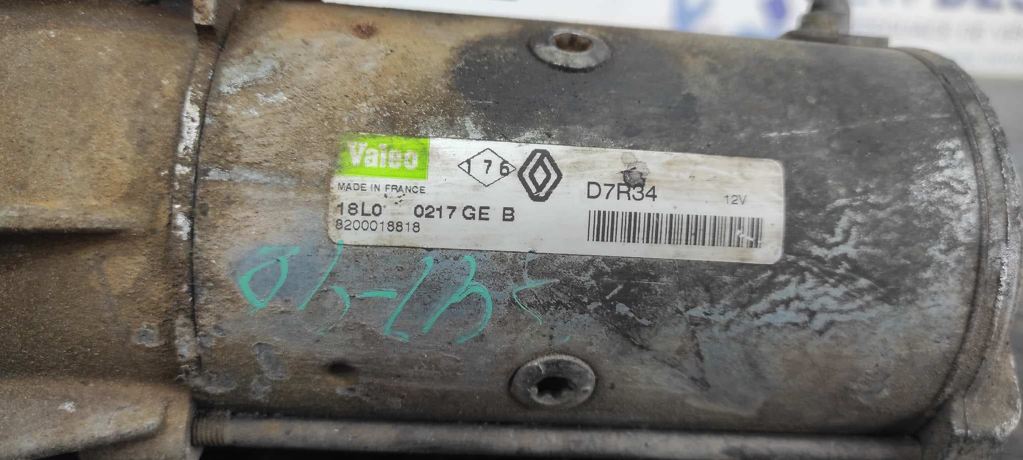 Recambio de MOTOR ARRANQUE para RENAULT MASTER DOBLE CABINE, CAJA ABIERTA/CHASIS Chasis Batalla 3578 mm G9T C7 referencia OEM IAM 8200018818   - BLANCO 4