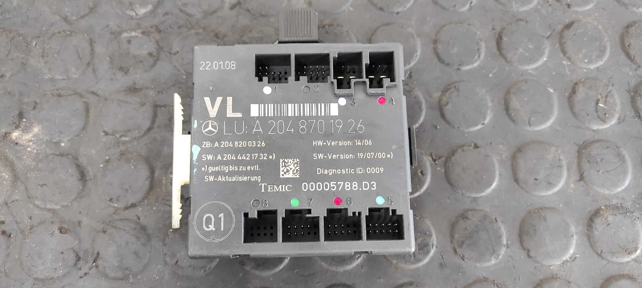 Recambio de CENTRALITA CIERRE para MERCEDES-BENZ CLASE C (W204) BERLINA 2.2 CDI CAT OM646811 referencia OEM IAM A2048701926   - BLANCO