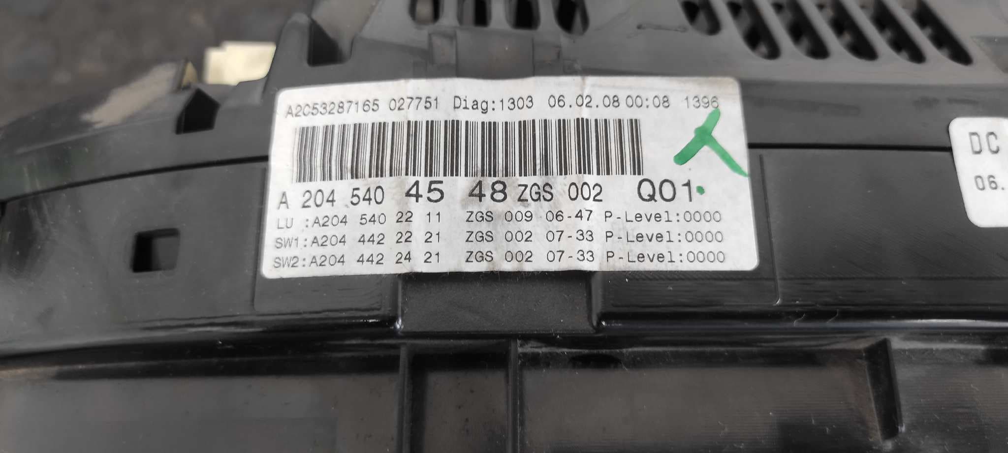 Recambio de CUADRO INSTRUMENTOS para MERCEDES-BENZ CLASE C (W204) BERLINA OM646811 referencia OEM IAM A2045404548   - BLANCO 8