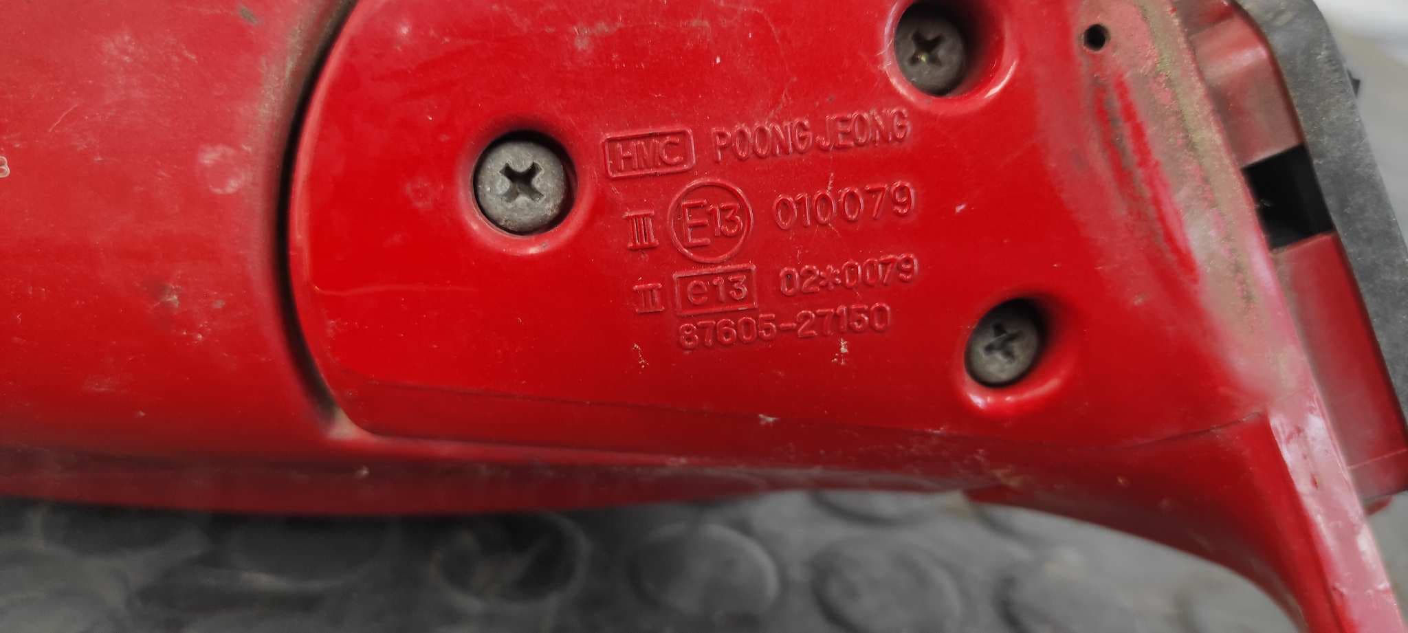 Recambio de RETROVISOR IZQUIERDO para HYUNDAI COUPE (J2) 1.6 FX Coupe G4GR referencia OEM IAM 8760527150   - ROJO 3