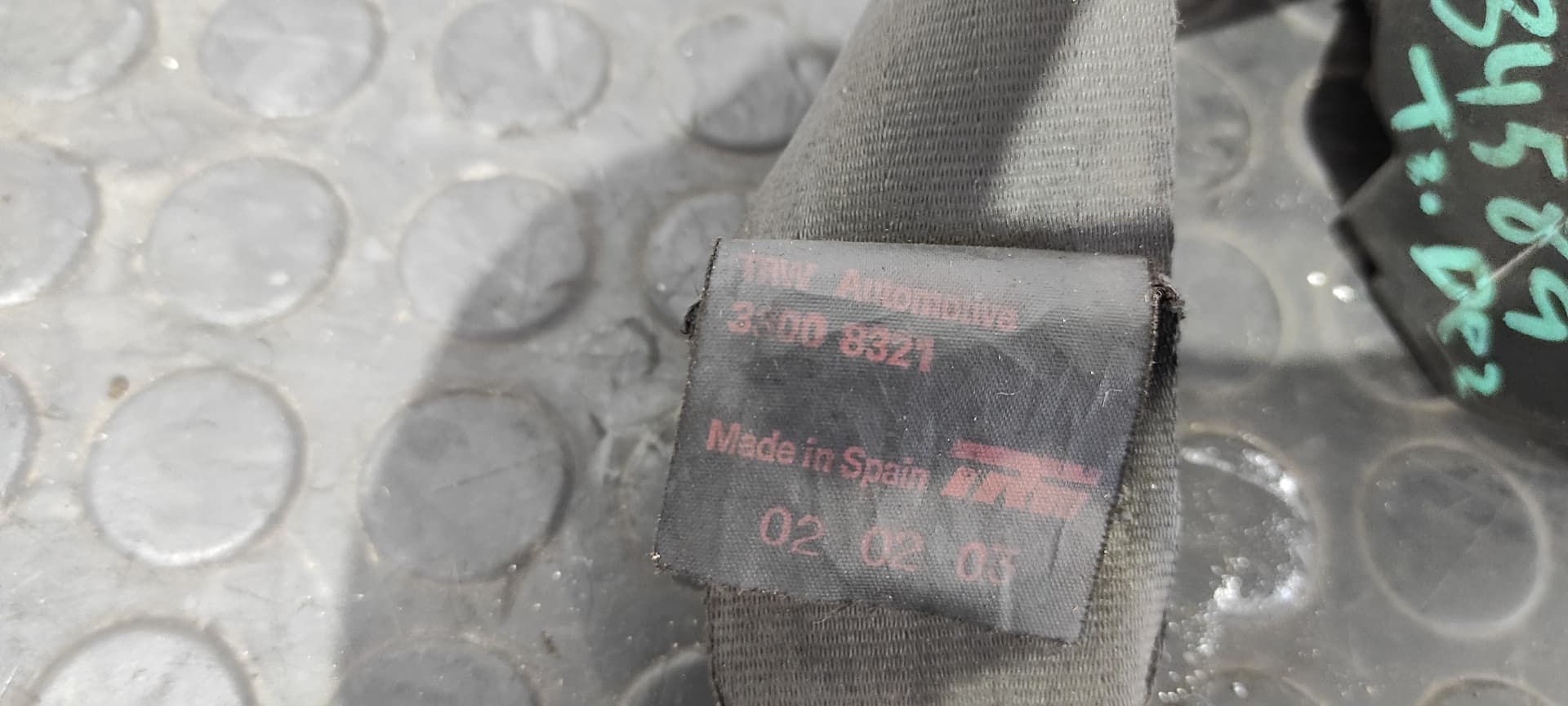 Recambio de CINTURON TRASERO DERECHO para PEUGEOT PARTNER (S1) Combispace RHYDW10TD - PLATA 6