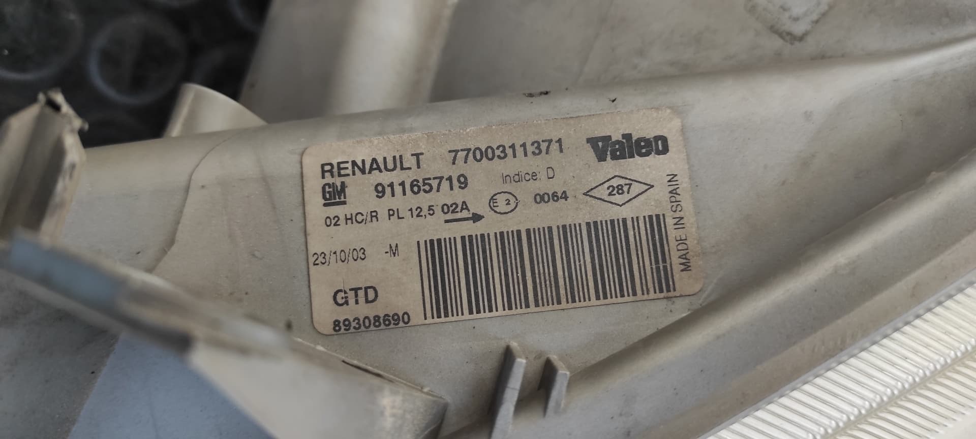 Recambio de FARO IZQUIERDO para RENAULT TRAFIC CAJA CERRADA (AB 4.01) Doble cabina L1H1  2,7t F9QU7 referencia OEM IAM 7700311371   - BLANCO 4
