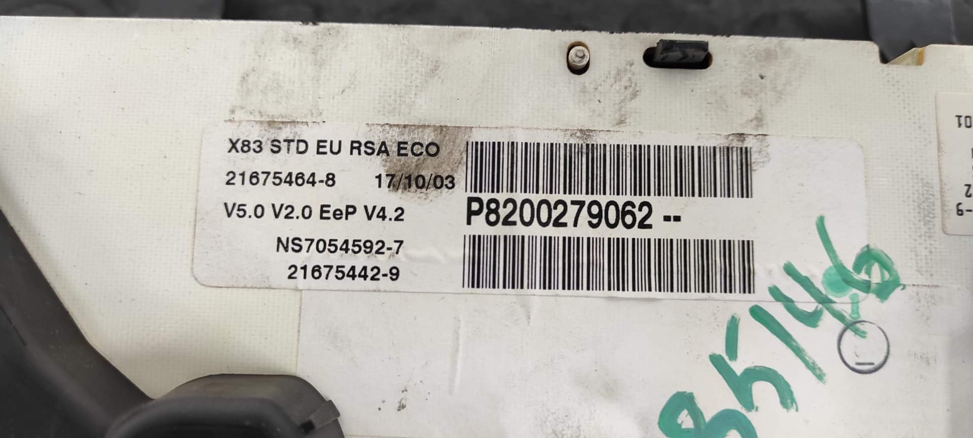 Recambio de CUADRO INSTRUMENTOS para RENAULT TRAFIC CAJA CERRADA (AB 4.01) Doble cabina L1H1  2,7t F9QU7 referencia OEM IAM P8200279062   - BLANCO 4