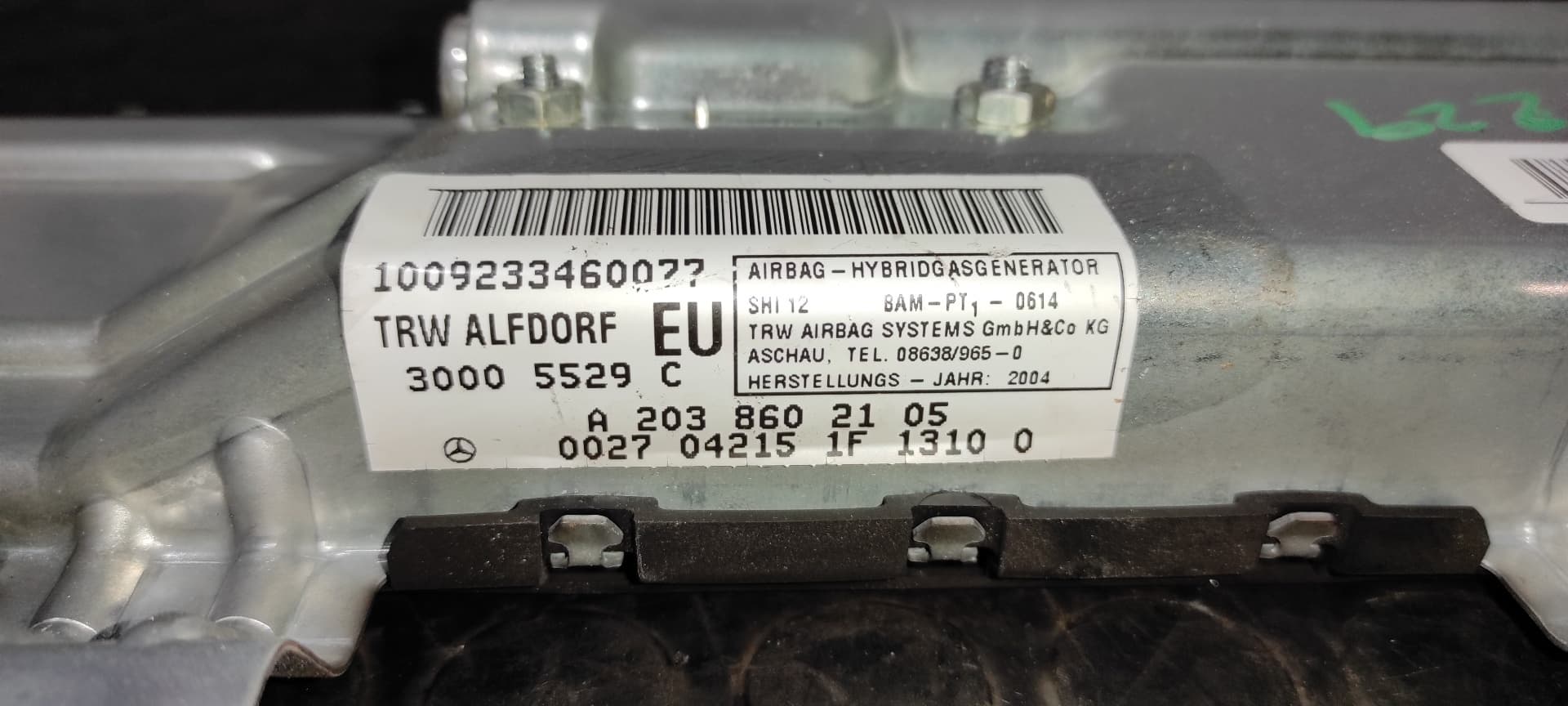 Recambio de AIRBAG LATERAL DELANTERO IZQUIERDO para MERCEDES-BENZ CLASE C (W203) SPORTCOUPE C 180 Compressor (203.746) M271946 - GRIS 5