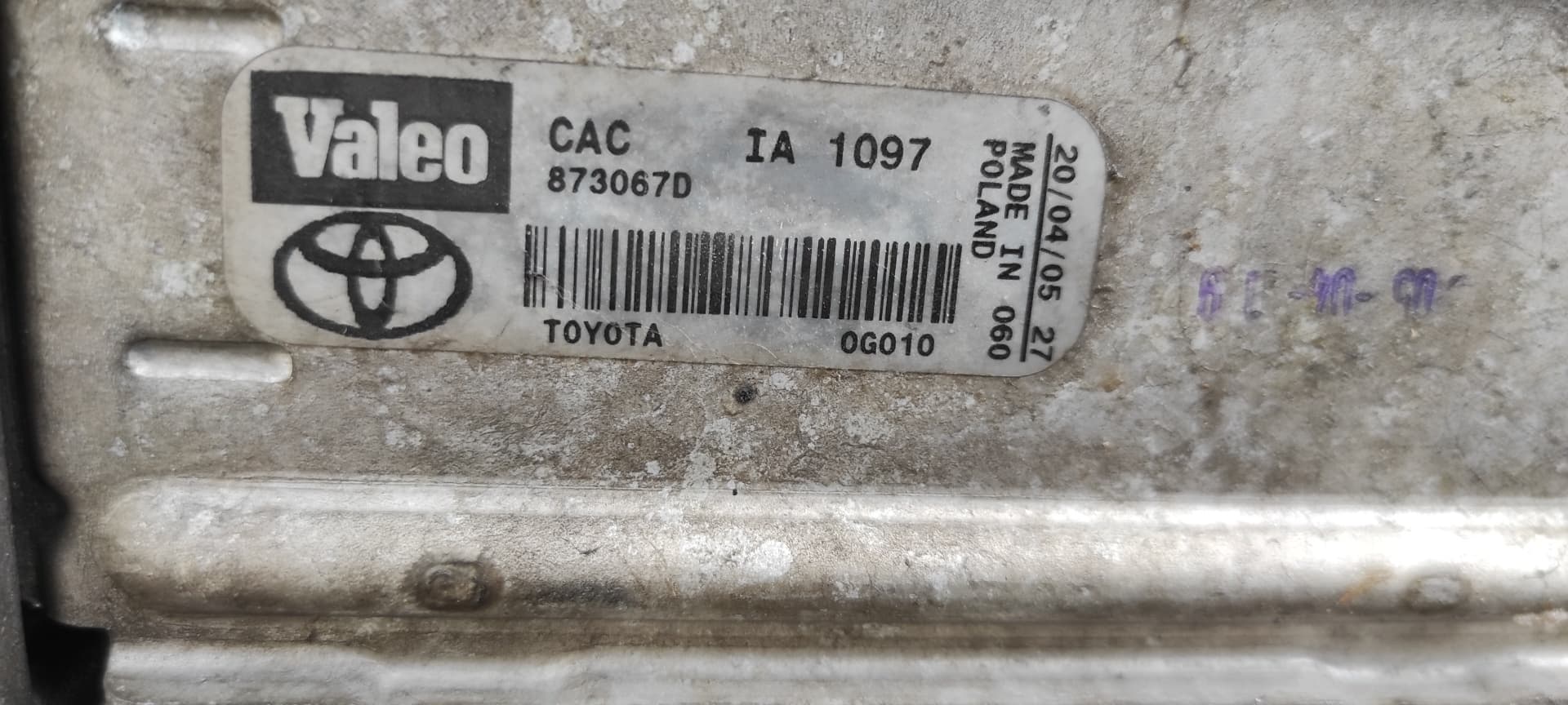 Recambio de INTERCOOLER para TOYOTA COROLLA VERSO (R1) 1CDFTV referencia OEM IAM 873067D   - GRIS 6
