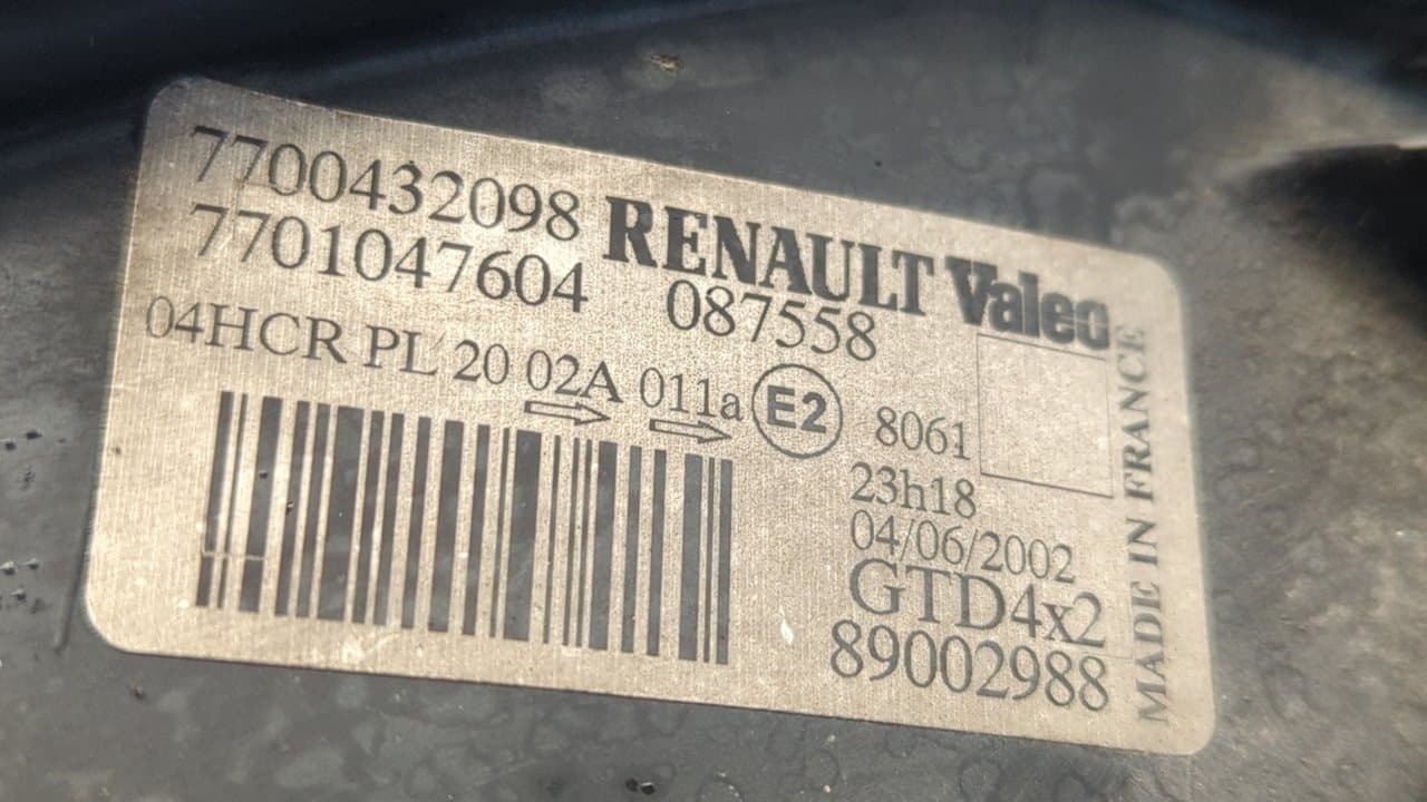 Recambio de FARO IZQUIERDO para RENAULT MEGANE I SCENIC (JA0) 1.9 DTi Kaleido F9Q K7 referencia OEM IAM 7700432098 - AZUL 9