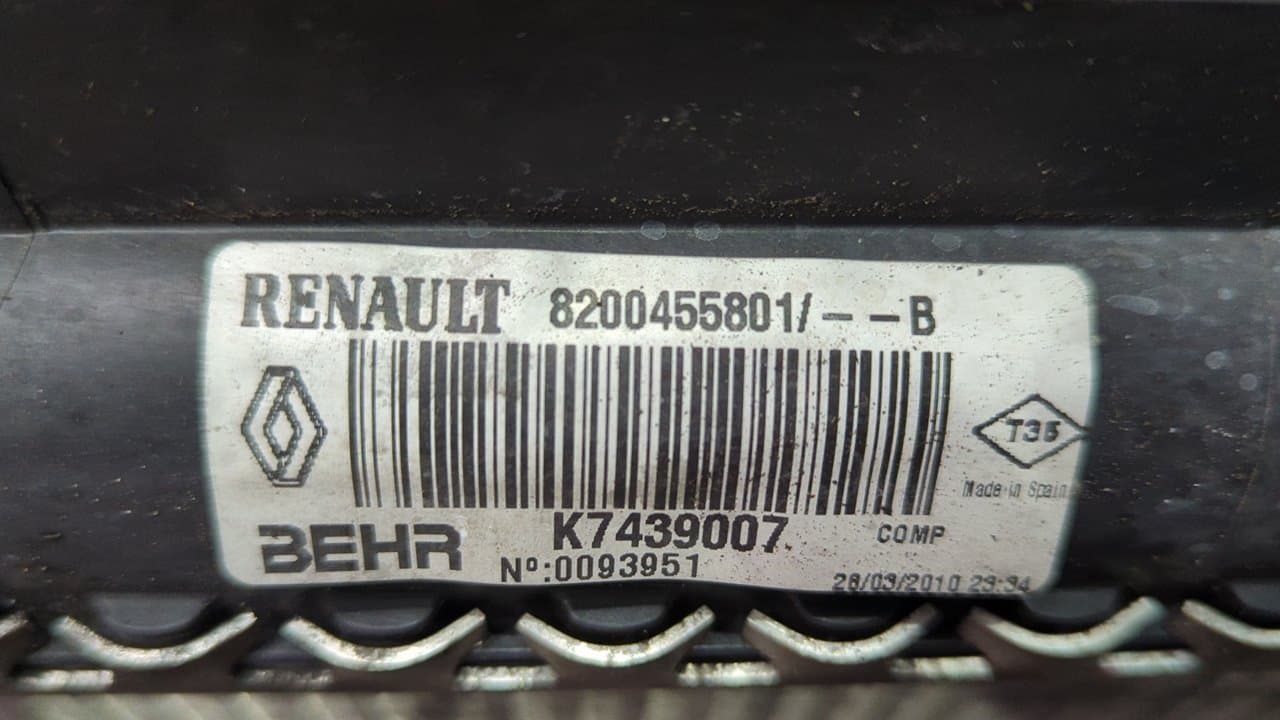 Recambio de RADIADOR AGUA para RENAULT KANGOO K9K B8 referencia OEM IAM 8200455801B - BLANCO 3