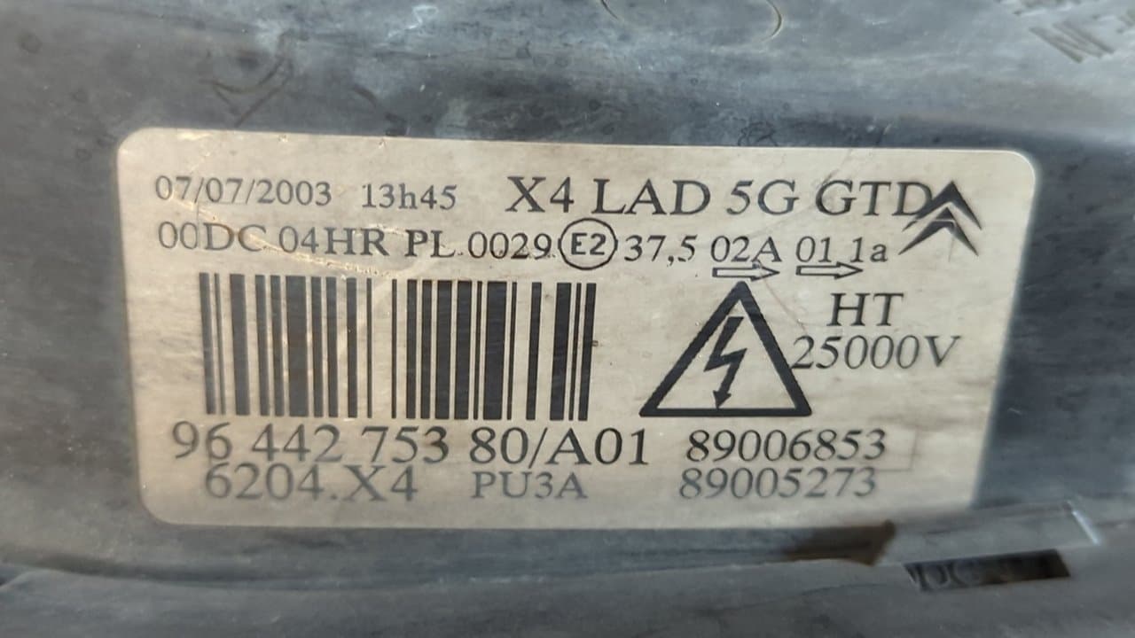Recambio de FARO IZQUIERDO para CITROEN C5 BREAK 2.2 HDi SX Automático 4HXDW12TED4FAP referencia OEM IAM 9644275380 - AZUL 10