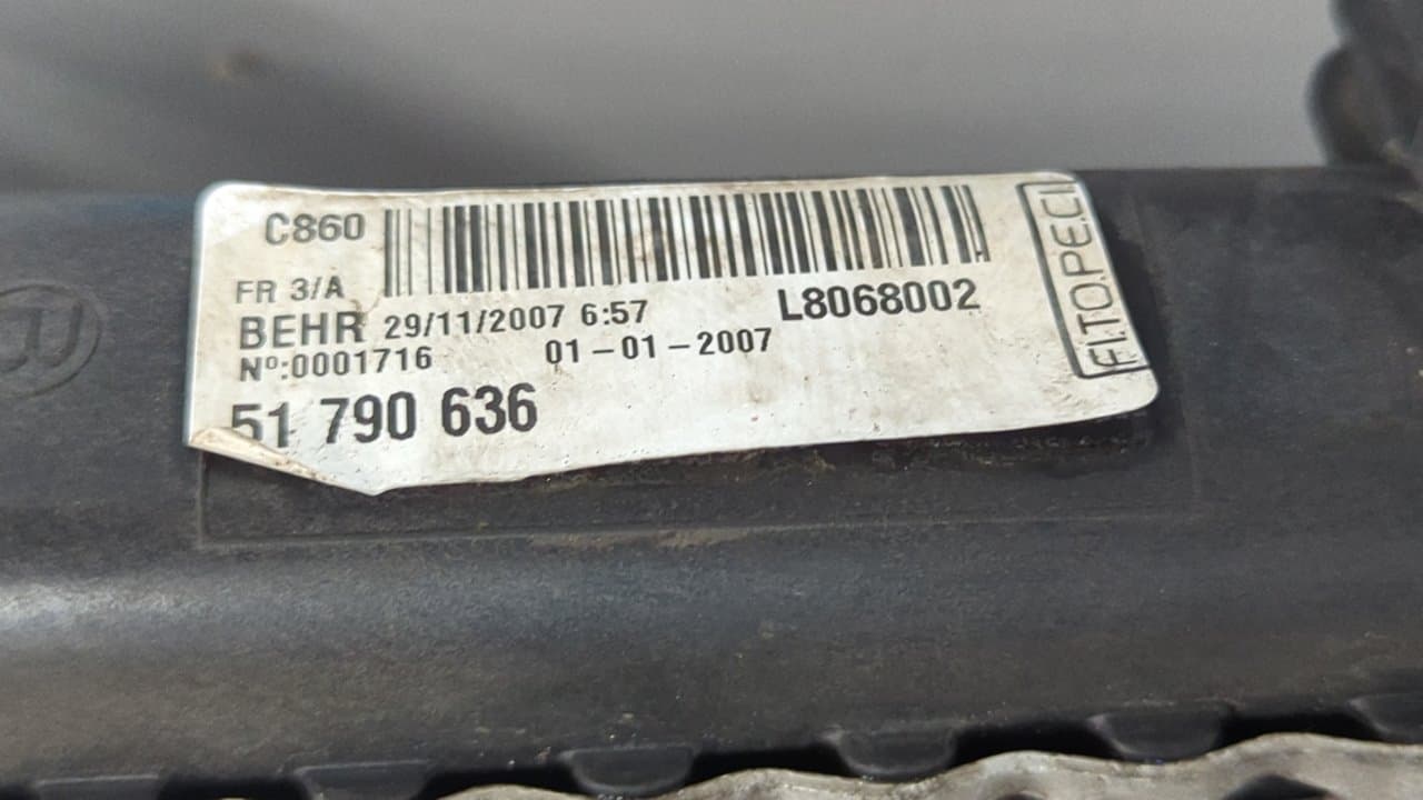Recambio de RADIADOR AGUA para FIAT FIORINO 1.3 16V M-Jet CAT 199A2000 referencia OEM IAM 51790636 - BLANCO 3
