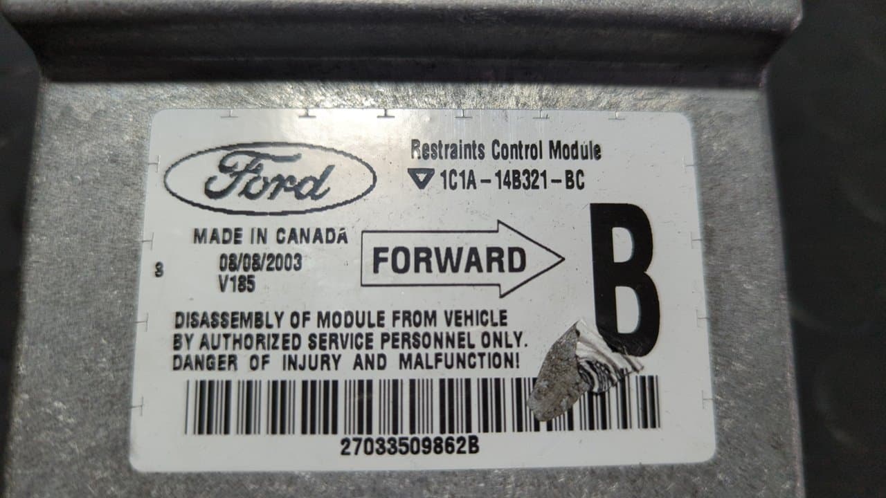 Recambio de CENTRALITA AIRBAG para FORD TRANSIT CAJA CERRADA, CORTA (FY) (2000 =>) FT  260   2.0 ABFA referencia OEM IAM 1C1A14B321BC - BLANCO 5