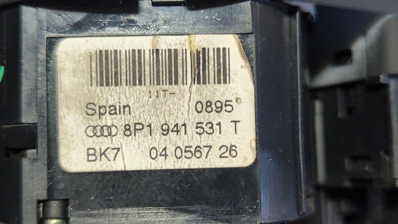 Recambio de MANDO LUCES para AUDI A3 SPORTBACK (8P) BLR referencia OEM IAM 8P1941531T  - NEGRO 8