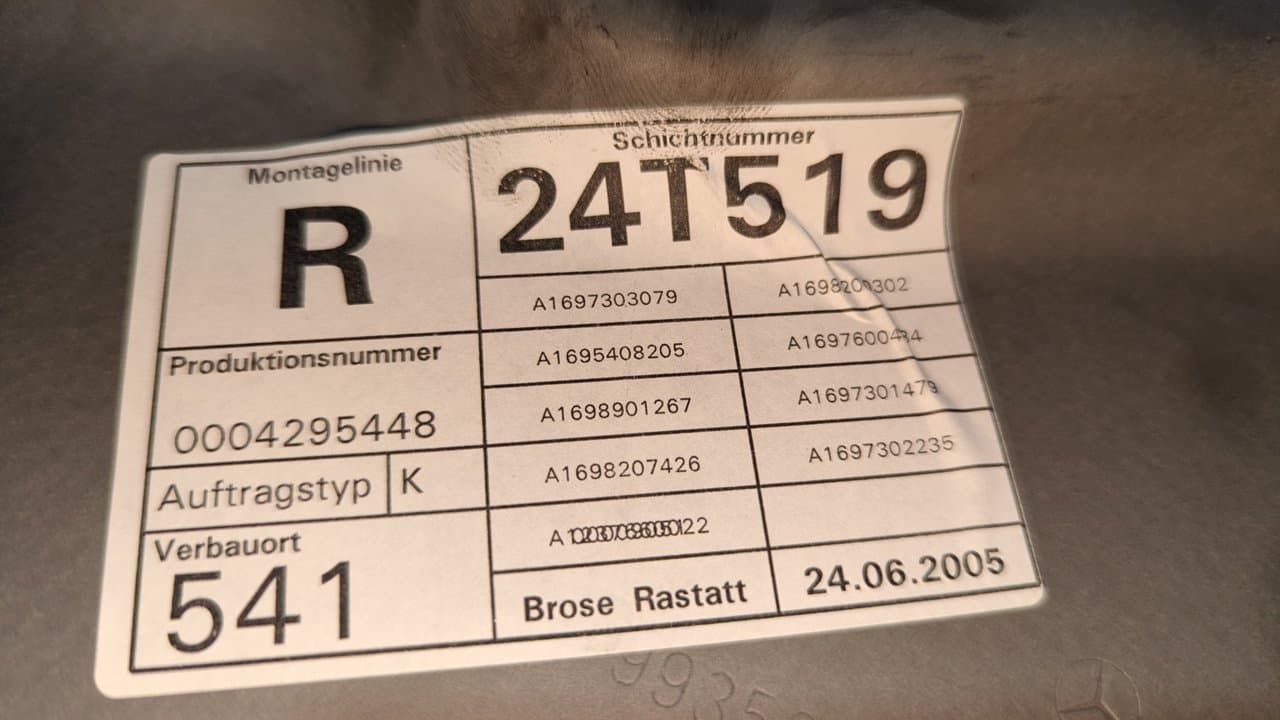 Recambio de ELEVALUNAS TRASERO DERECHO para MERCEDES-BENZ CLASE A (W169) A 170  A-Edition M266940 referencia OEM IAM A1697301479 - NEGRO 7